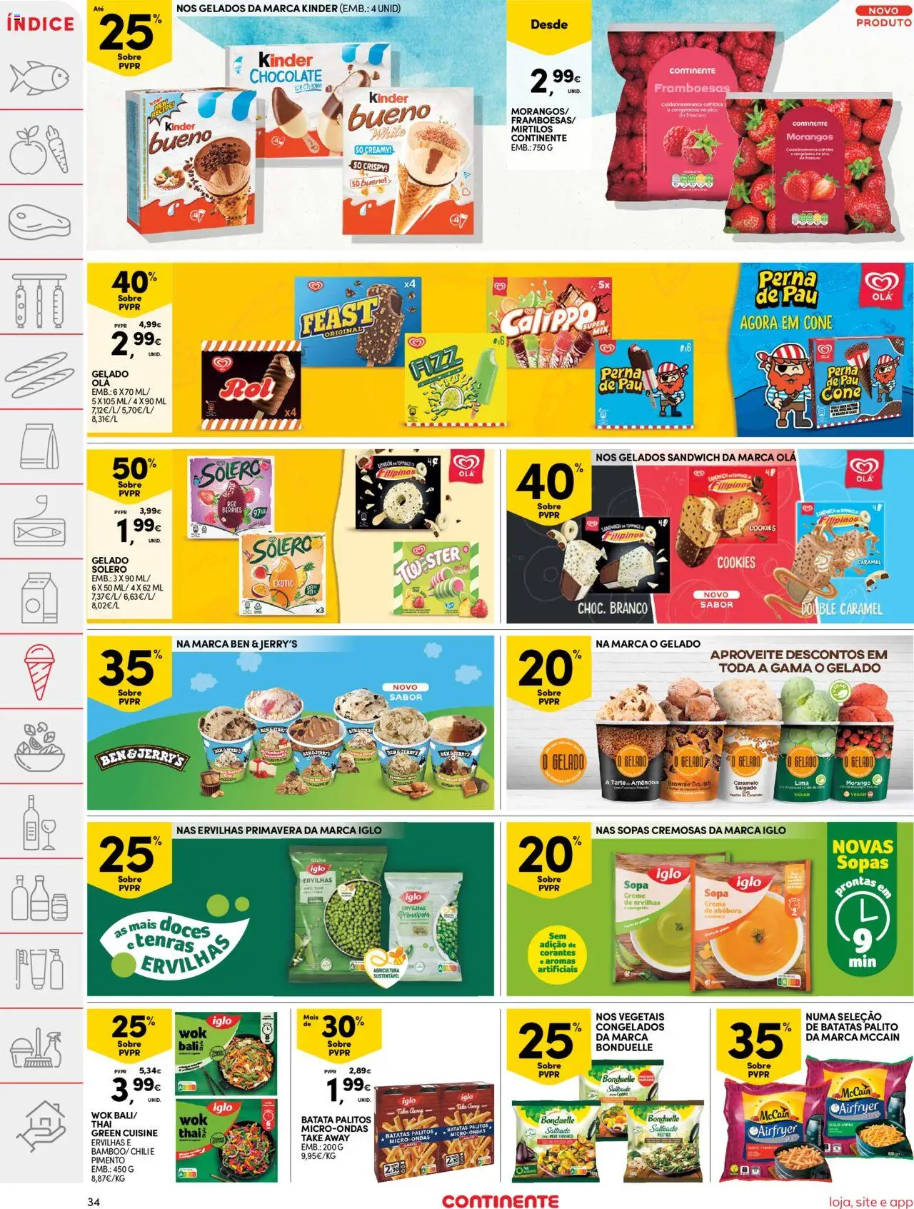 Continente folheto │ válido de 22.07.2025 | Página: 34 | Produtos: Solero exotic, Filipinos, Gelado, Doces
