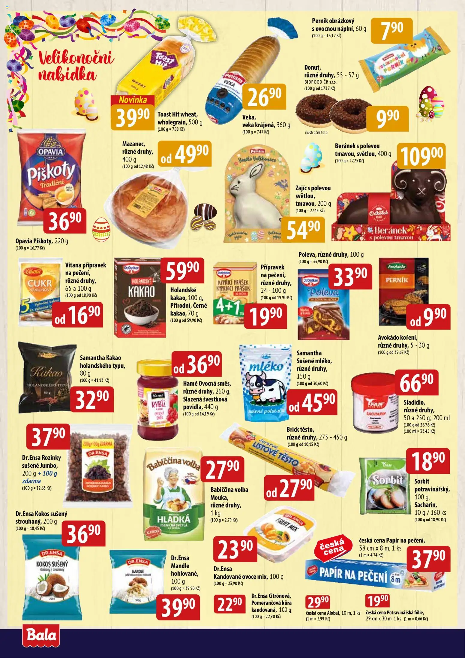 BALA velký leták + od 18.03.2026 | Strana: 4 | Produkty: Veka, Piškoty, Kandované ovoce, Kokos