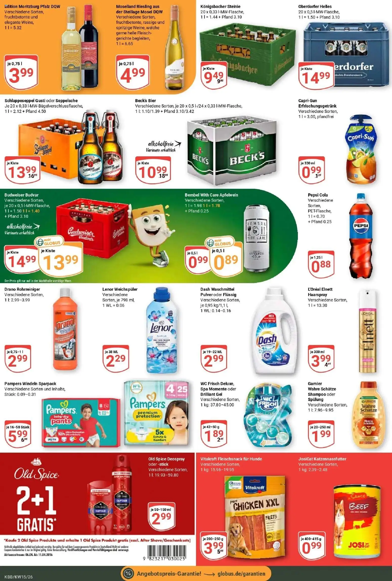 Globus prospekt Koblenz-Bubenheim	 – gültig ab 07.04.2026 | Seite: 3 | Produkte: Cola, Pampers, Waschmittel, Pepsi