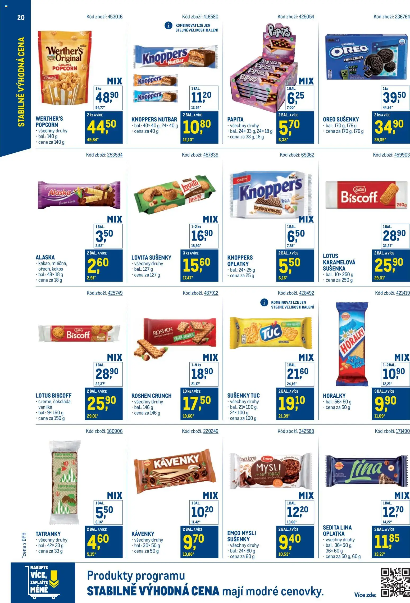 Makro leták - Stabilně výhodná cena od 19.11.2025 | Strana: 20 | Produkty: Emco Mysli, Horalky, Lotus, Sušenky