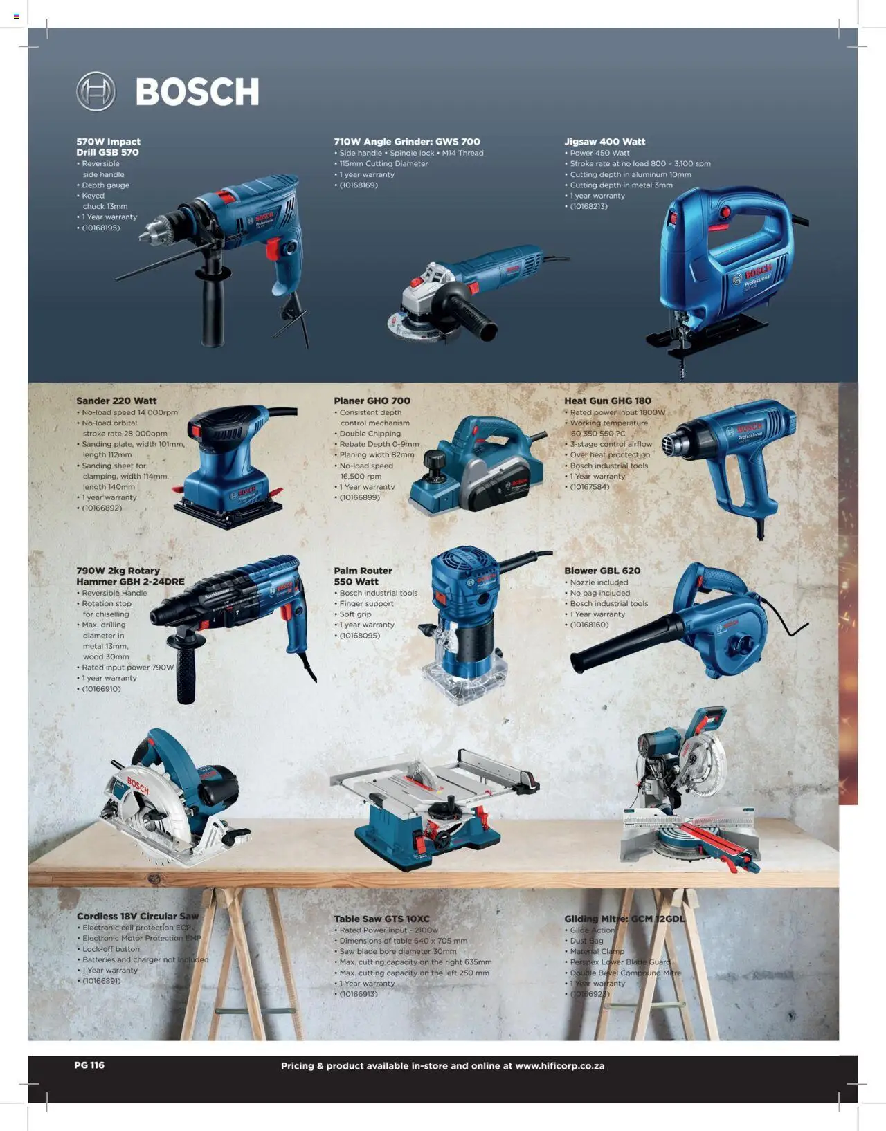 New HiFi Corp catalogue – valid from 12.02.2024 | Page: 116 | Products: Bag, Table, Jigsaw, Angle grinder