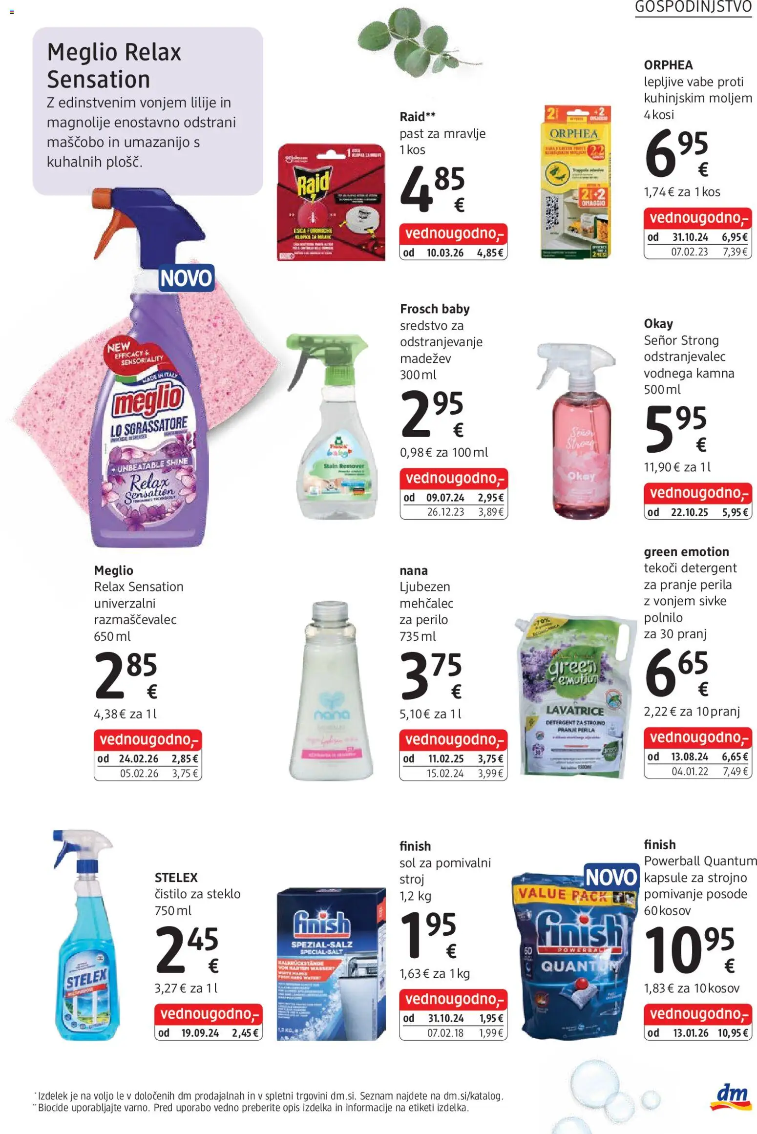 Novi DM Drogerie Markt katalog ponudbe – veljaven od 01.04.2026 | Stran: 29 | Izdelki: Mehčalec, Čistilo za steklo, Kos, Detergent