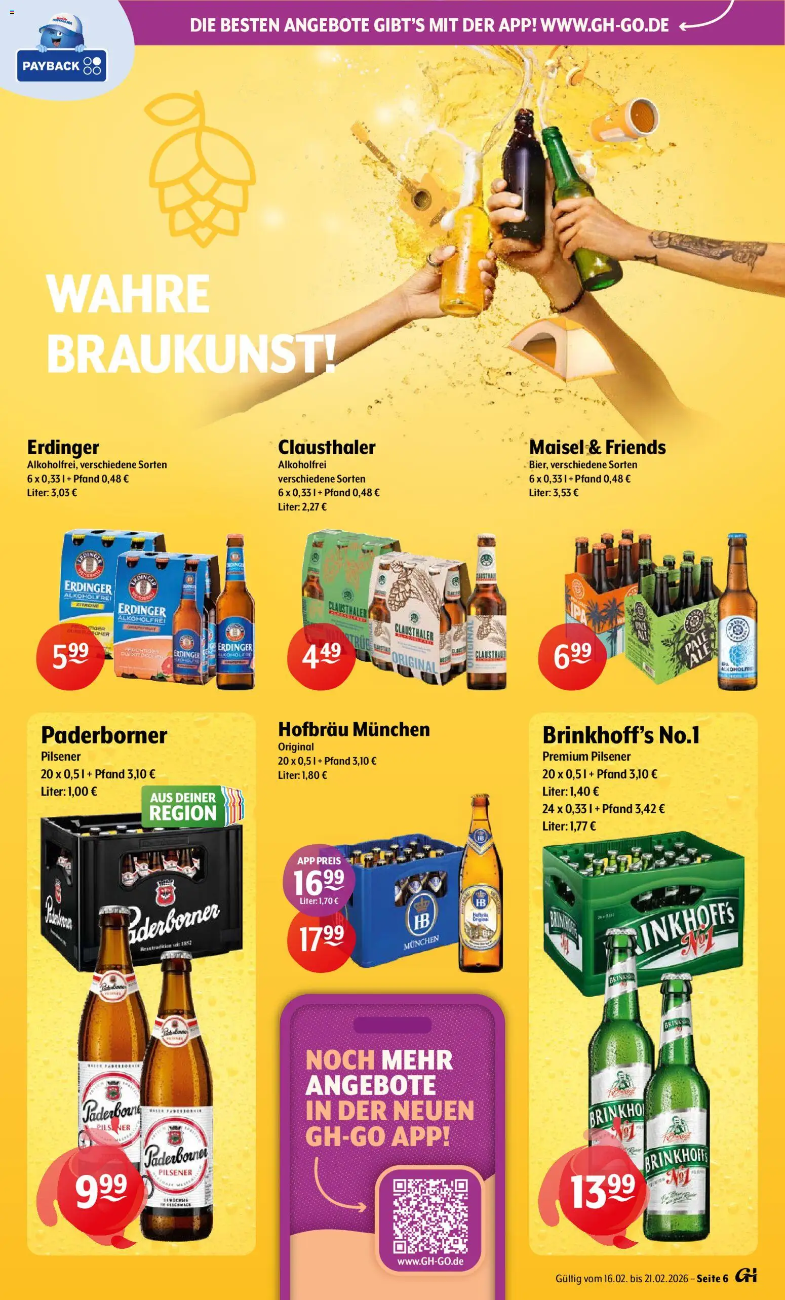 Getränke Hoffmann - Nordrhein - Westfalen – gültig ab 16.02.2026 | Seite: 6 | Produkte: Erdinger, Pils