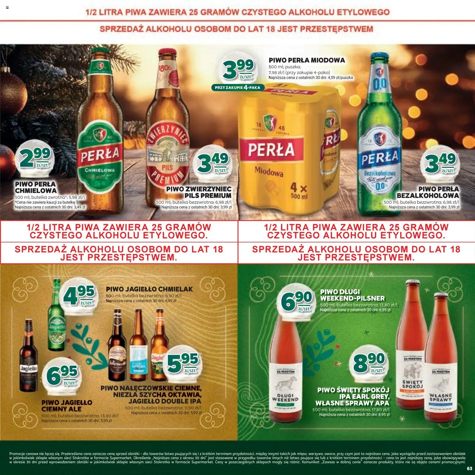 Stokrotka Gazetka - Boże Narodzenie od 11.12.2025 | Strona: 63 | Produkty: Stokrotka, Piwo perła, Piwo