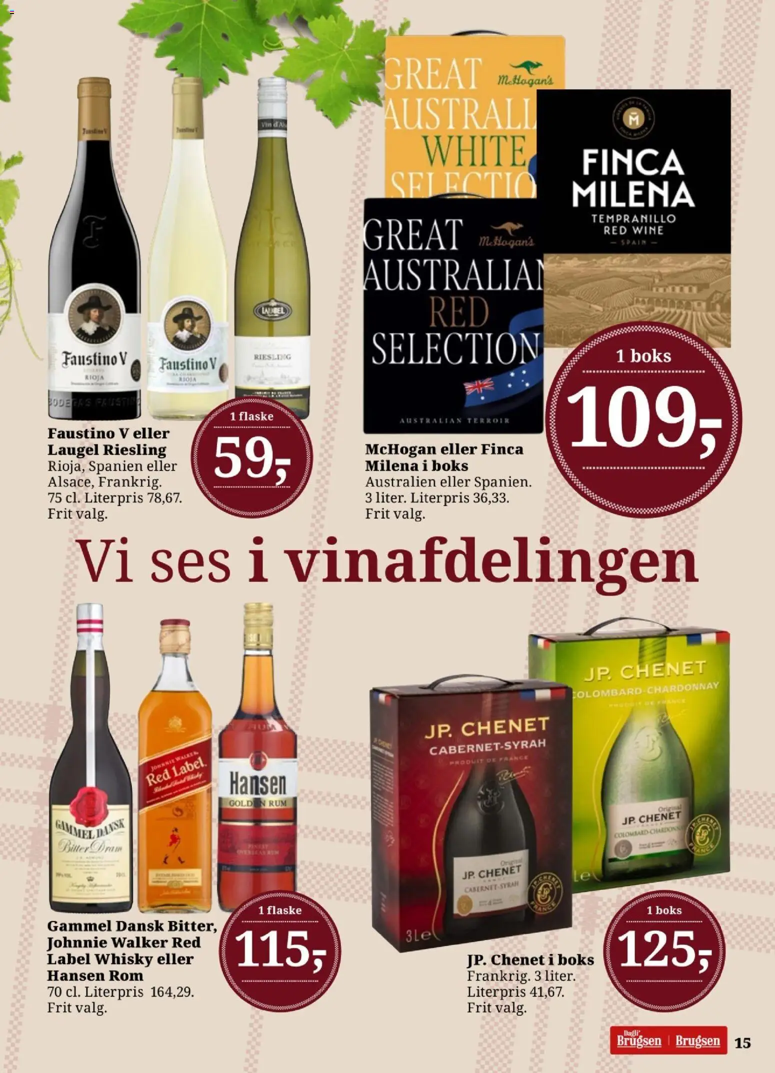 Dagli'Brugsen tilbudsavis – gyldig fra 02.01.2026 | Side: 15 | Produkter: Boks, Vin, Whisky, Rom