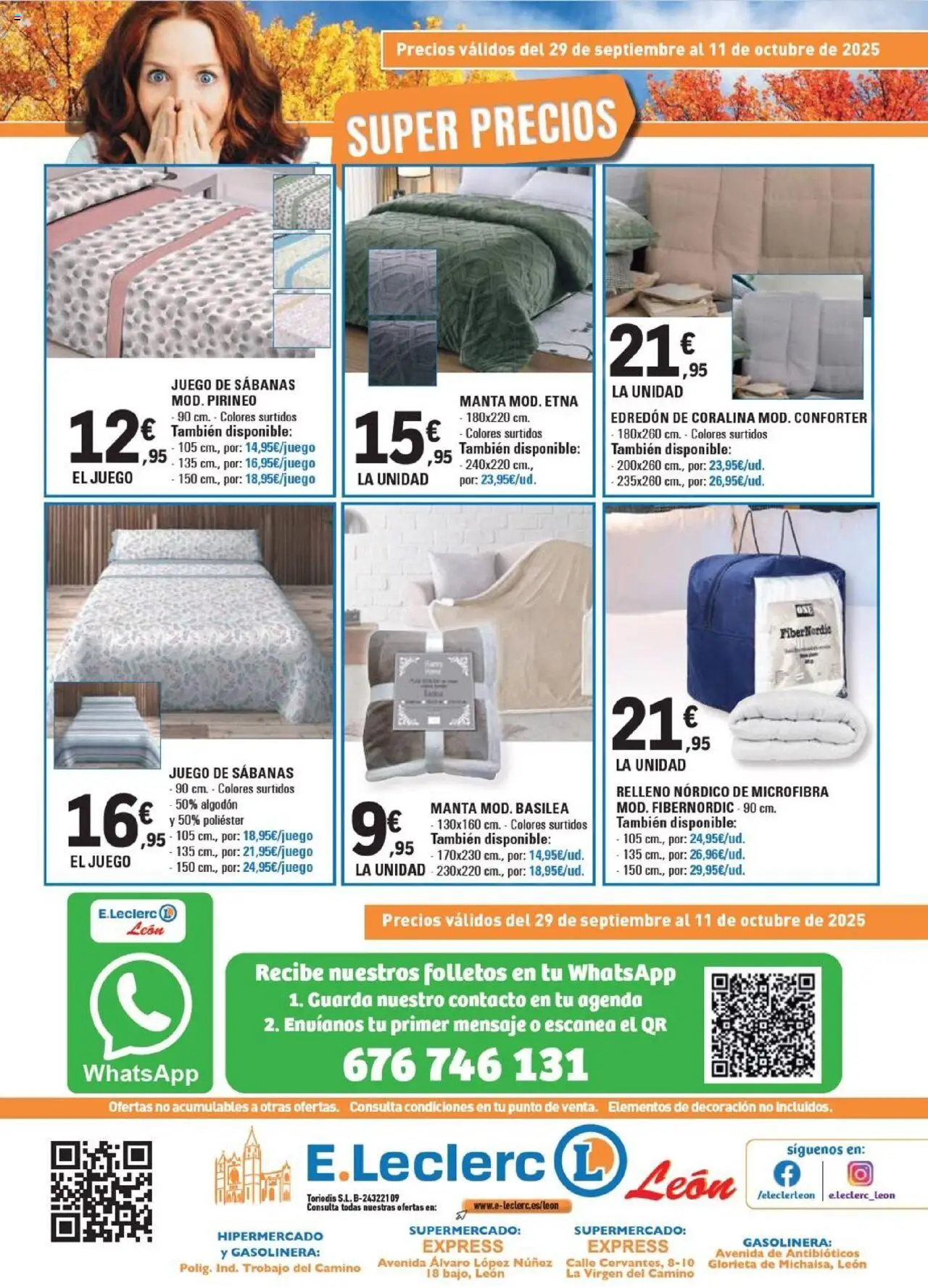 E.Leclerc folleto │ válido desde el 29.09.2025 | Página: 4 | Productos: Edredón, Juego de sábanas, Manta