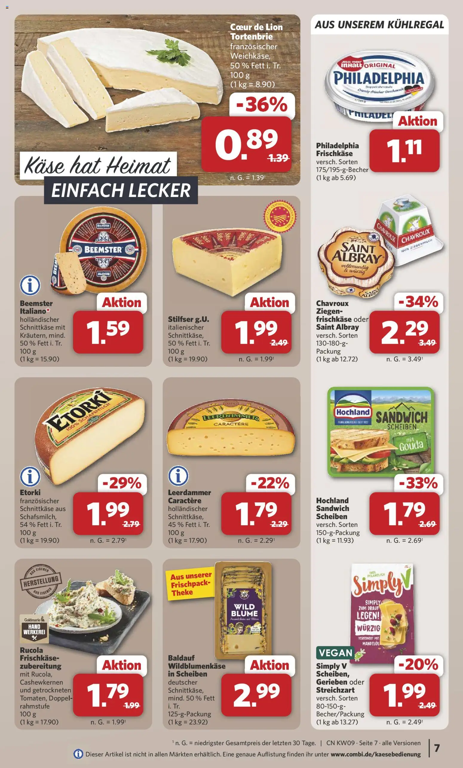 Combi Prospekt 	 – gültig ab 22.02.2026 | Seite: 7 | Produkte: Theke, Gouda, Leerdammer, Frischkase