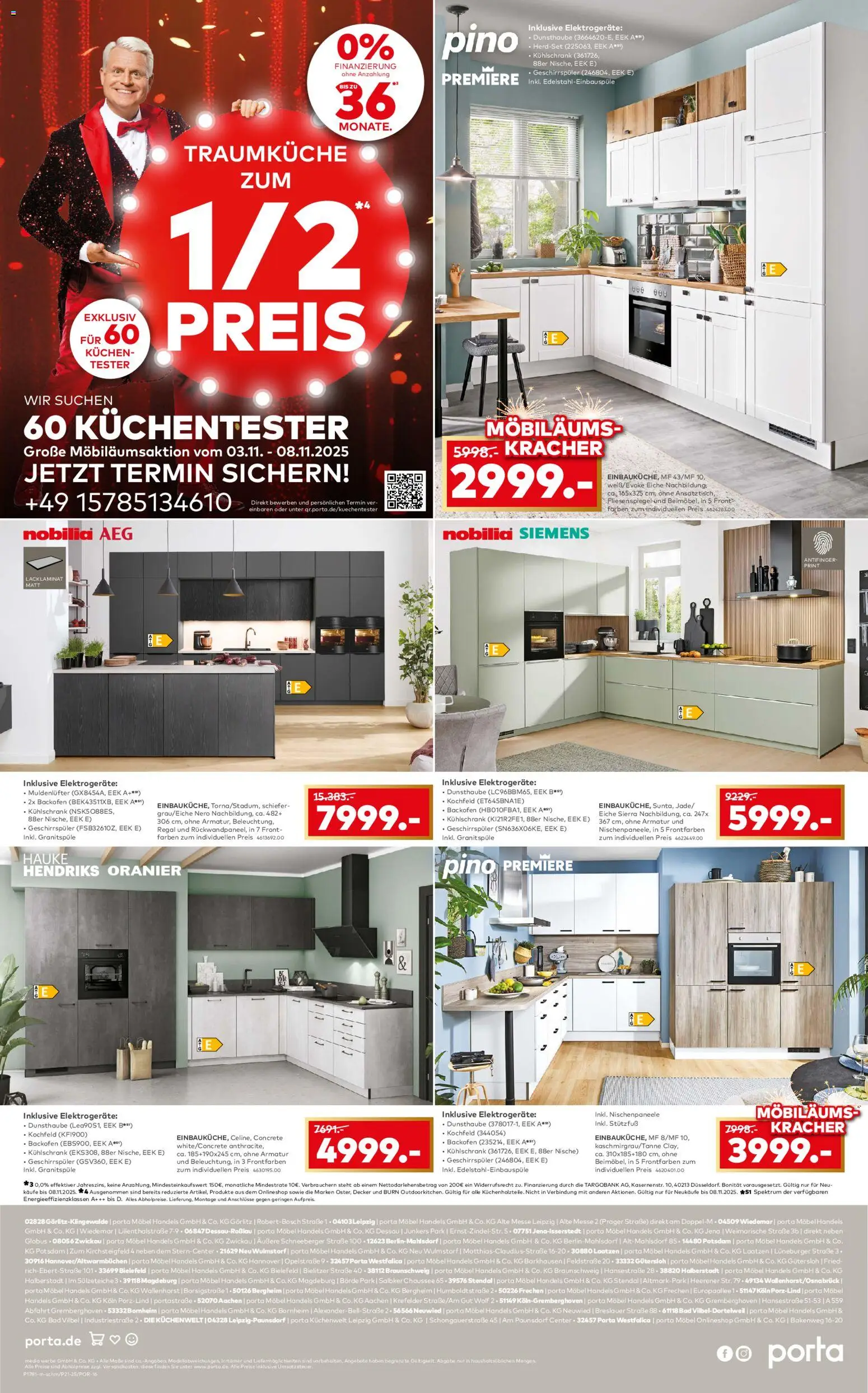 Porta! Möbiläum bei porta mit 25% auf ALLES, ohne Wenn und Aber - Zwickau – gültig ab 03.11.2025 | Seite: 4 | Produkte: Siemens, AEG, Geschirrspüler, Bad