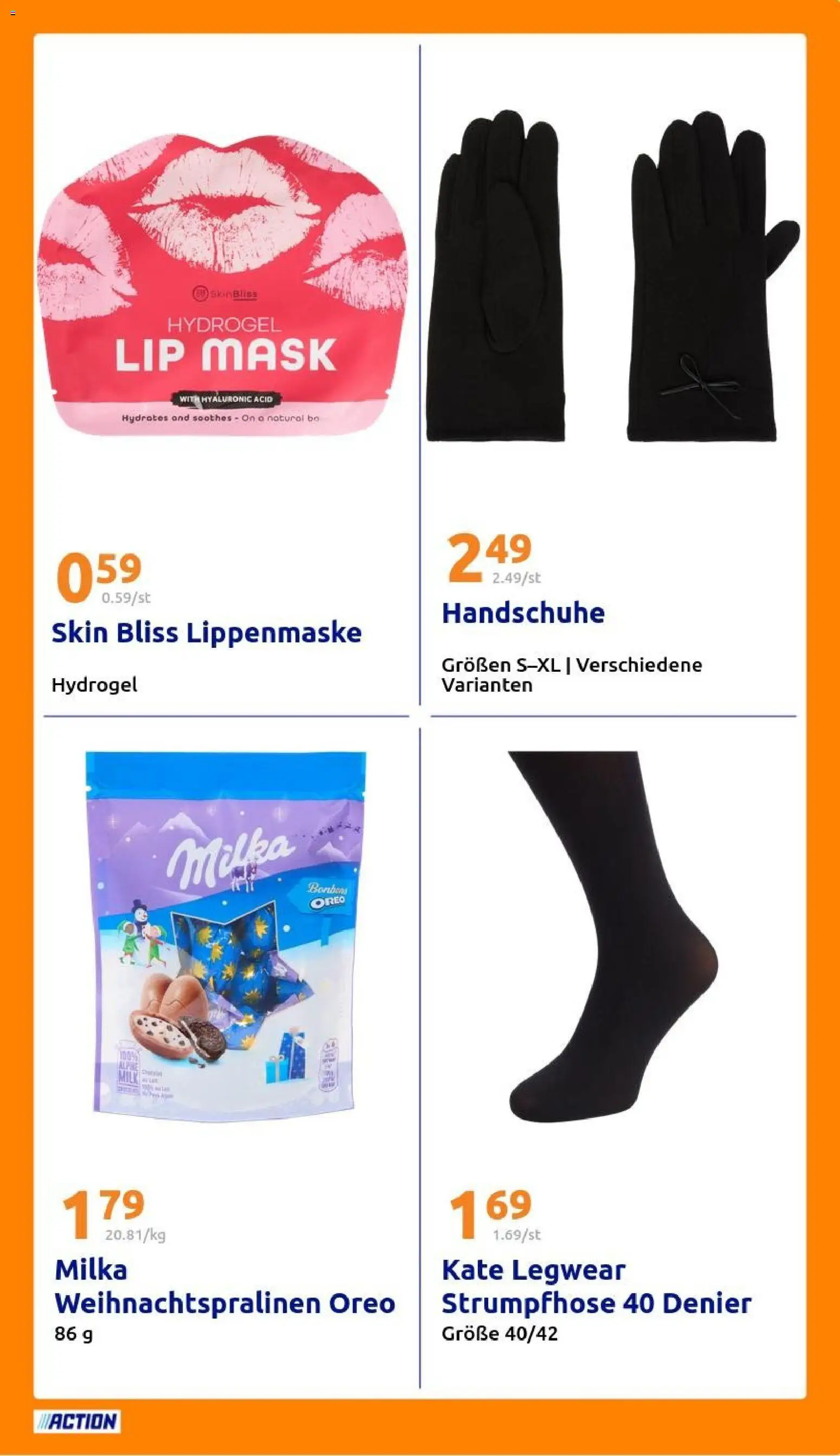 Action Prospekt – gültig ab 19.11.2025 | Seite: 27 | Produkte: Milka, Handschuhe, Strumpfhose