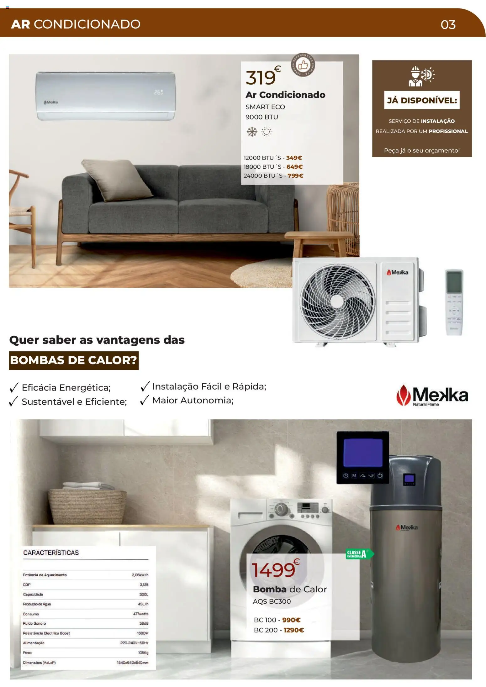 E.Leclerc Especial Aquecimento Lordelo │ válido de 20.10.2025 | Página: 3 | Produtos: Agua, Ar condicionado