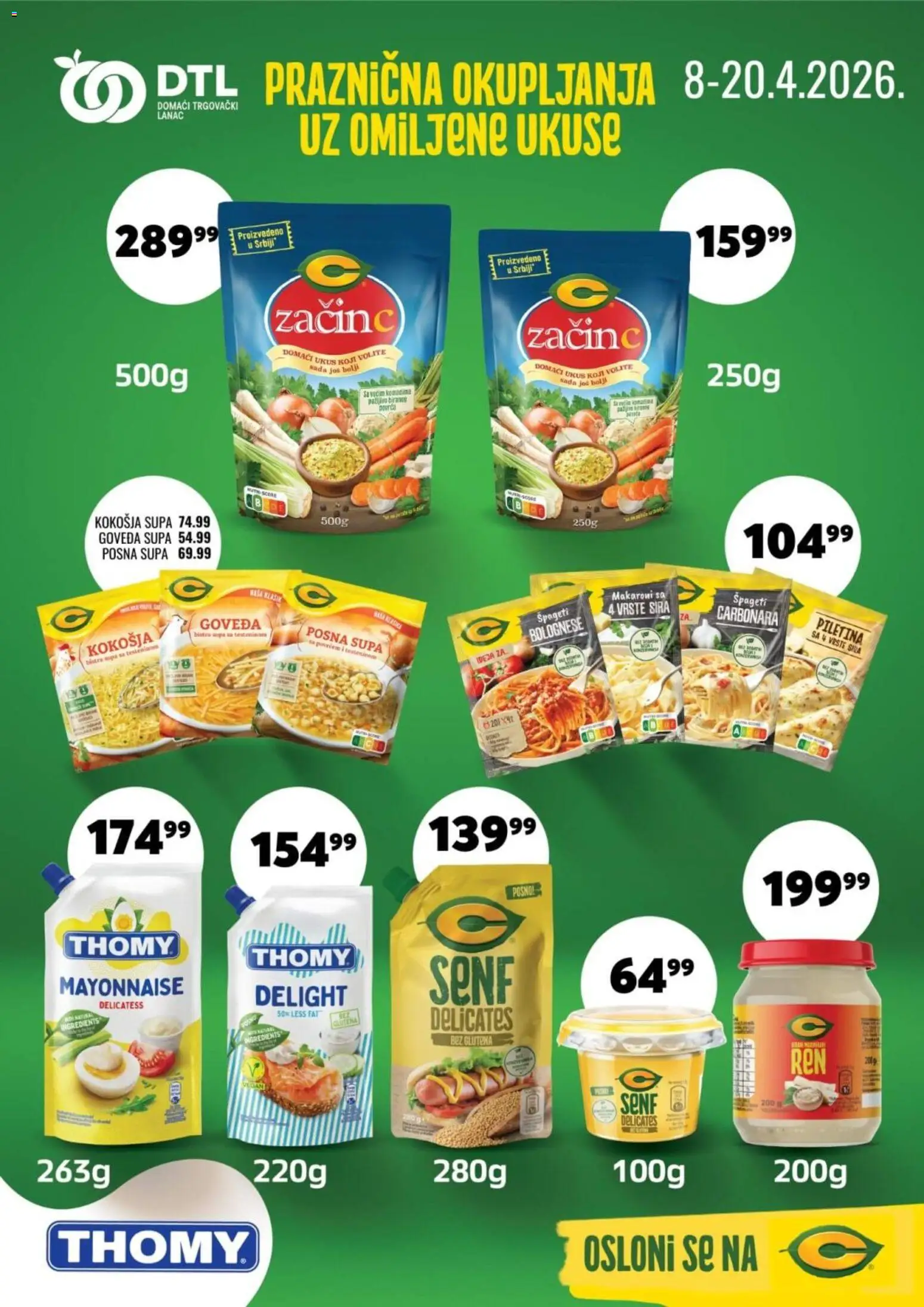 Tekijanka katalog - važi od 08.04.2026 | Strana: 1 | Proizvode: Senf, Špageti, Piletina