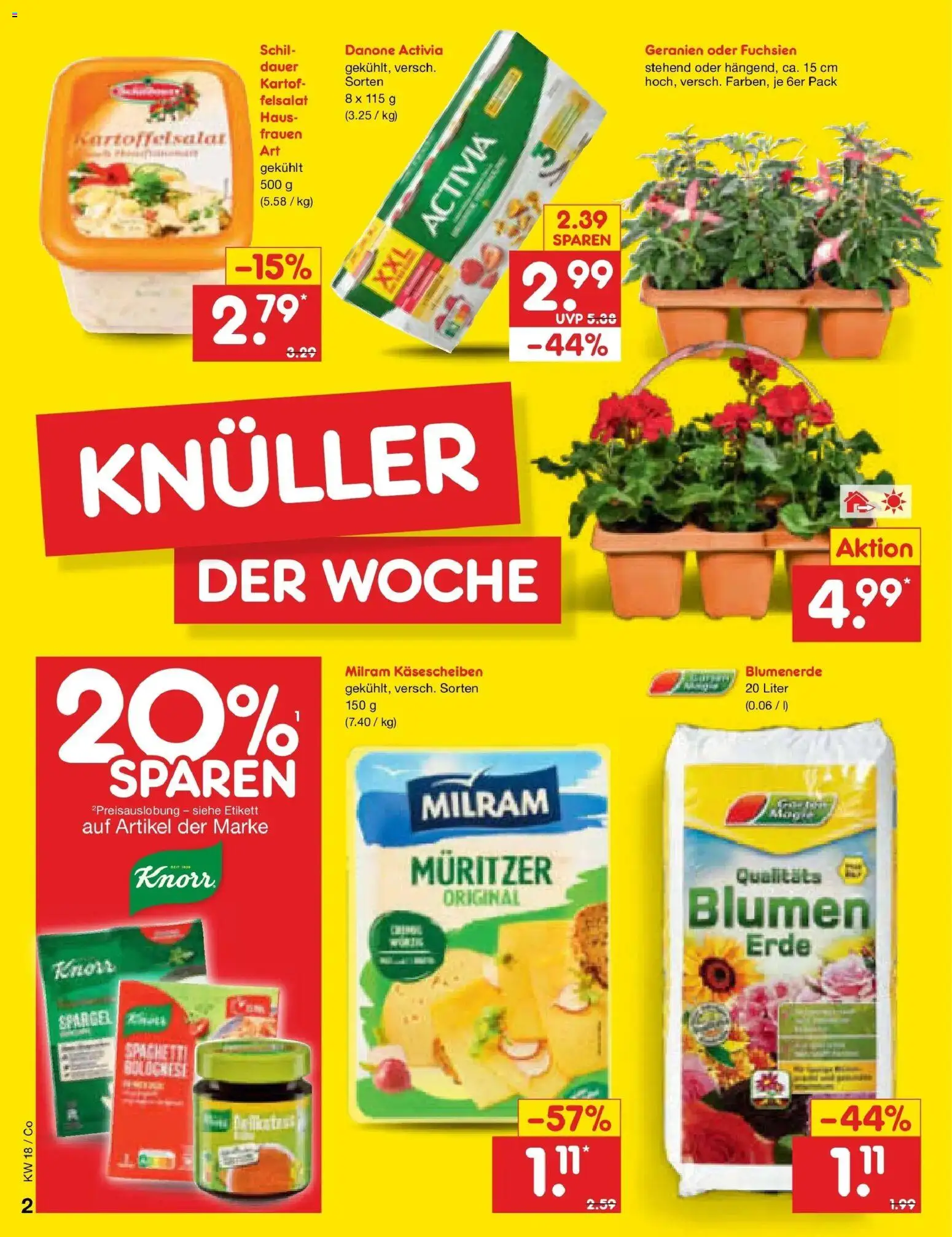 Netto Marken-Discount Prospekt Delitzsch	 – gültig ab 27.04.2026 | Seite: 2 | Produkte: Activia, Danone activia, Blumen, Milram