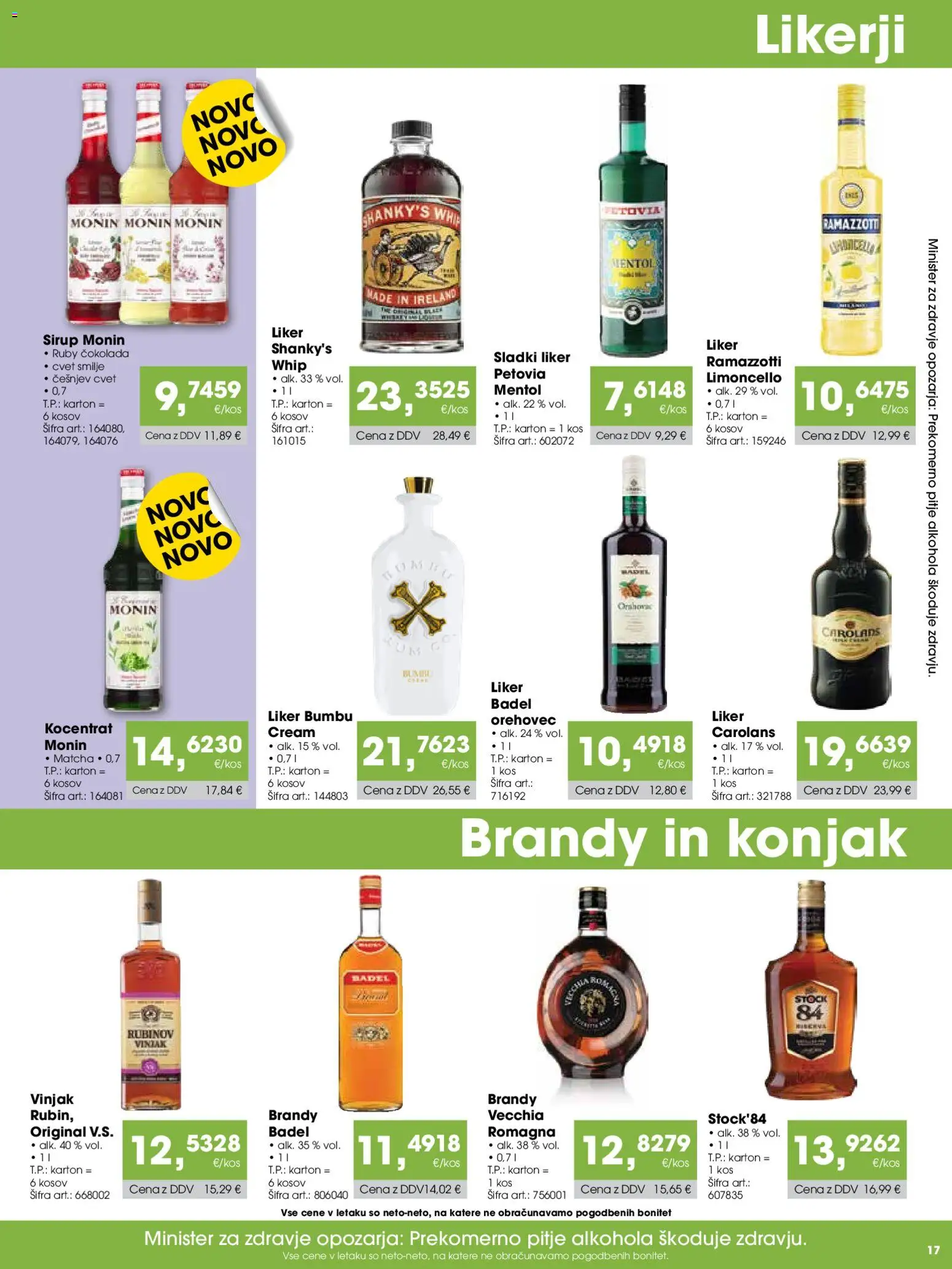 Novi Tuš katalog ponudbe – veljaven od 07.04.2026 | Stran: 17 | Izdelki: Sirup, Kos, Cokolada