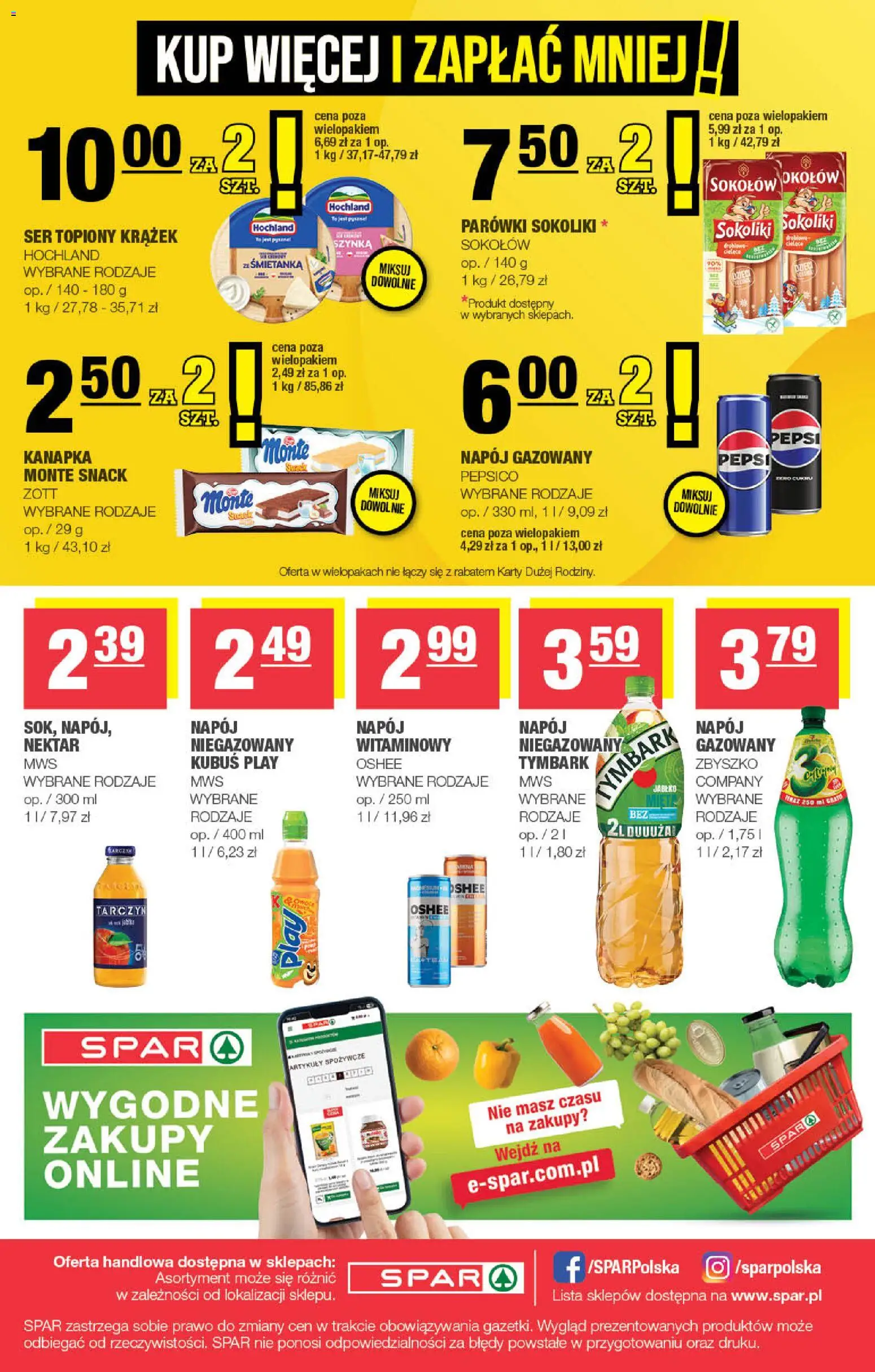 Spar Gazetka od 21.01.2026 | Strona: 8 | Produkty: Ser topiony, Parówki sokoliki, Szynka, Ser