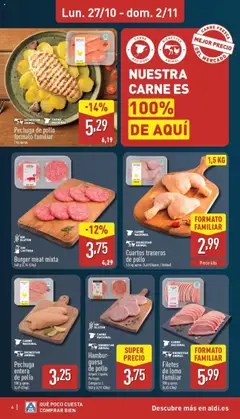 Vista previa Hamburguesa de pollo, Origen: España, Portugal. Categoría: I. 540 g válido desde el 27.10.2025 | Página: 6 | Productos: Cerdo, Σοκολατούχο γάλα
