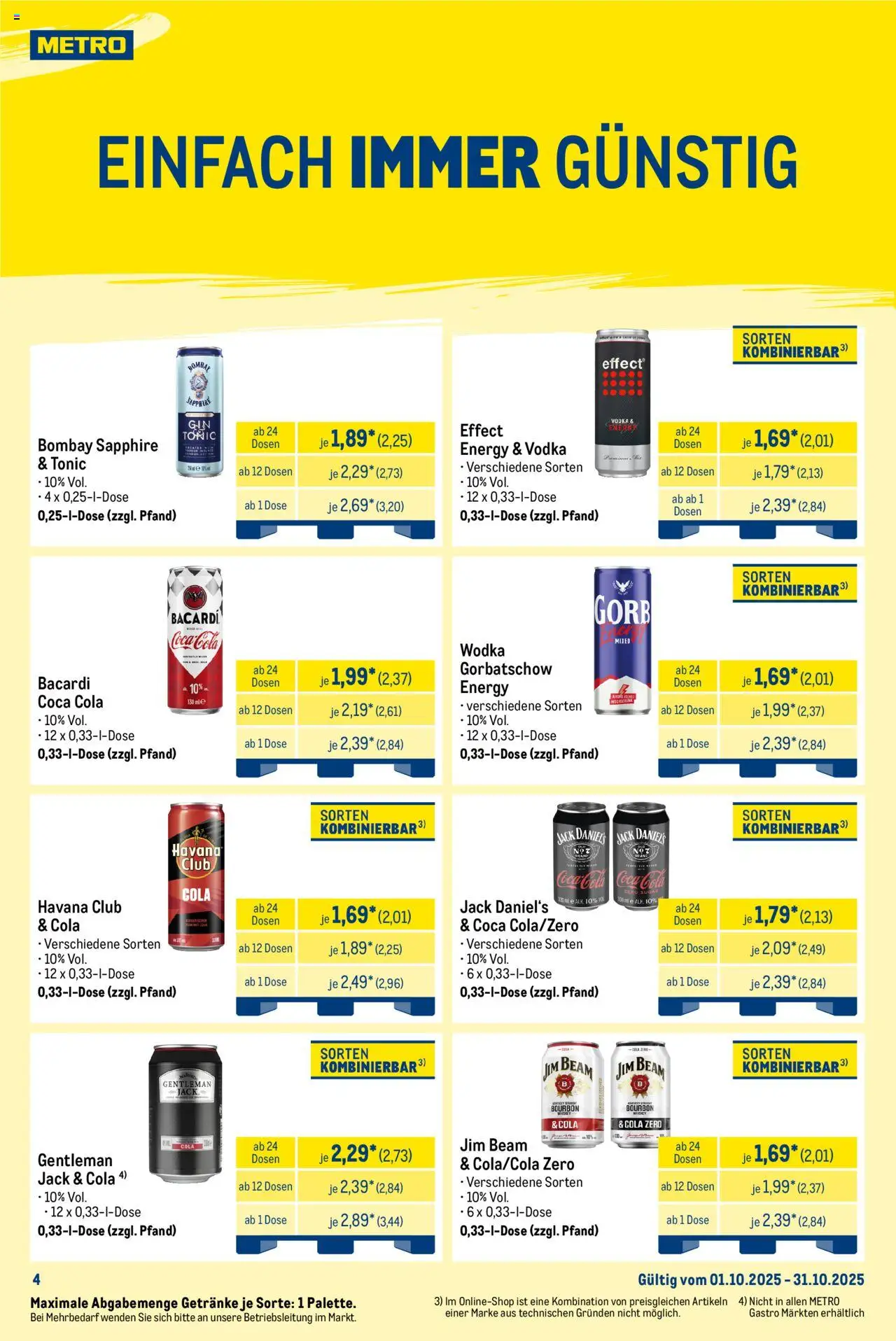 Metro Wochen-Angebote Händler – gültig ab 29.09.2025 | Seite: 8 | Produkte: Energy, Vodka, Gin, Wodka