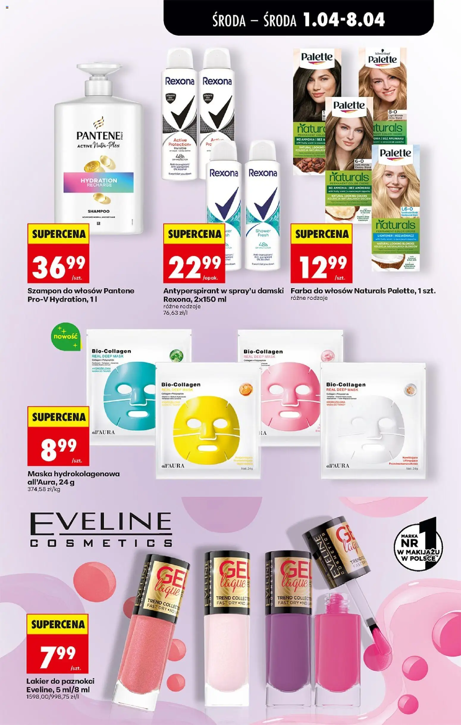 Biedronka gazetka od środy od 01.04.2026 | Strona: 65 | Produkty: Farba do włosów, Szampon, Maska, Antyperspirant