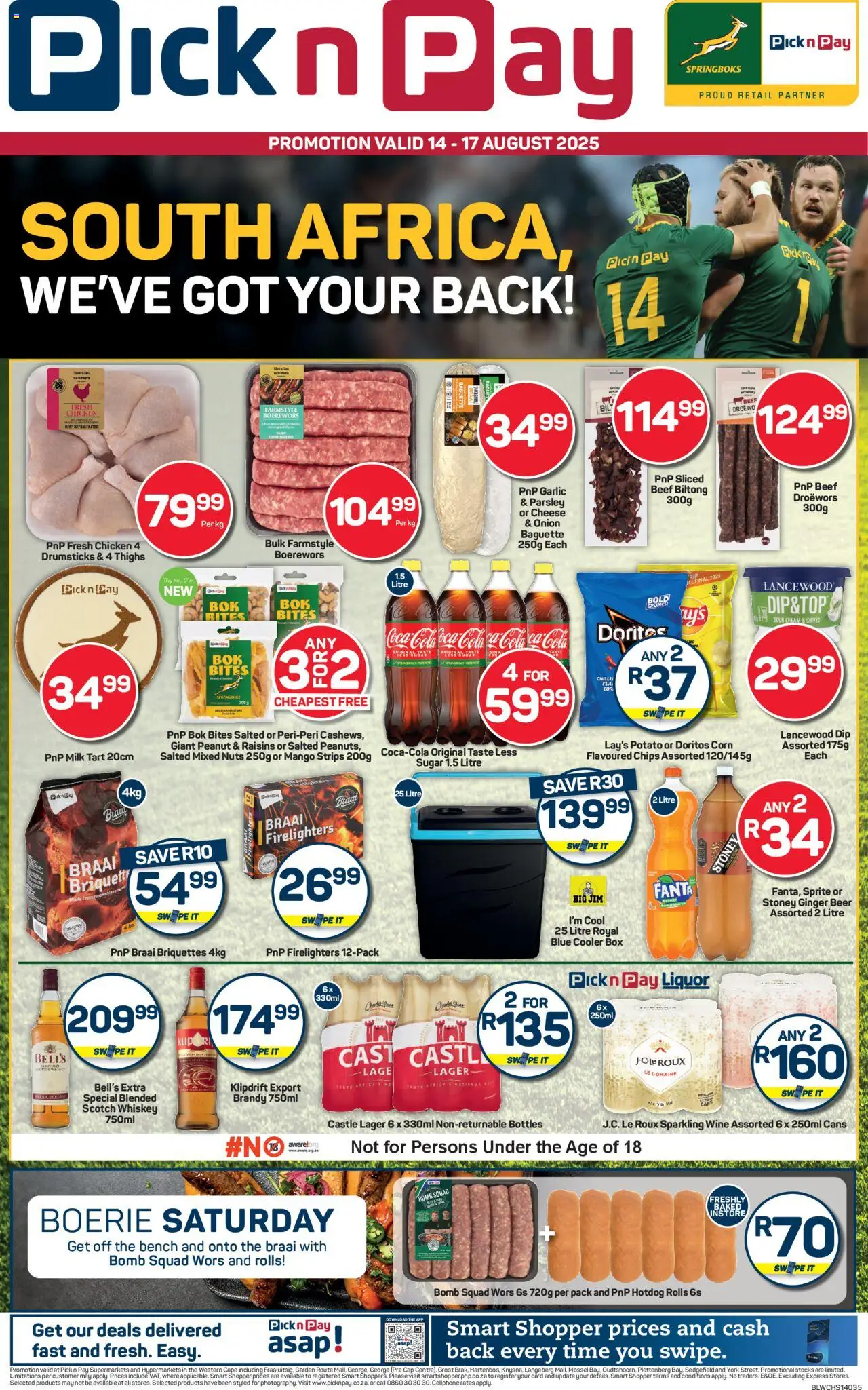 Pick n Pay Western Cape - Weekend Specials │ valid from 14.08.2025 | Page: 1 | Products: Cap, Chicken, Nuts, Whiskey