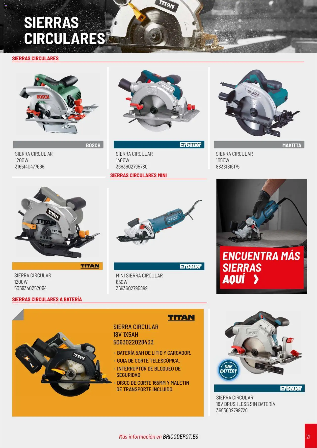 Brico Depôt folleto │ válido desde el 01.04.2025 | Página: 21 | Productos: Disco, Batería