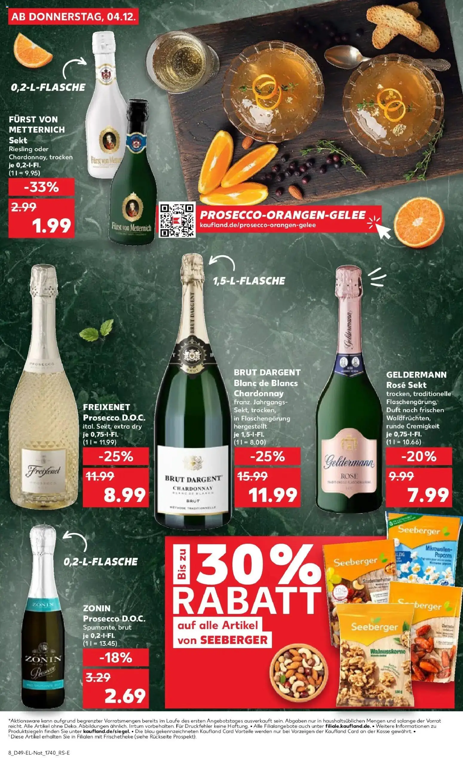 Kaufland prospekt Lübbenau	 – gültig ab 08.12.2025 | Seite: 74 | Produkte: Furst von metternich, Freixenet, Prosecco, Brut dargent