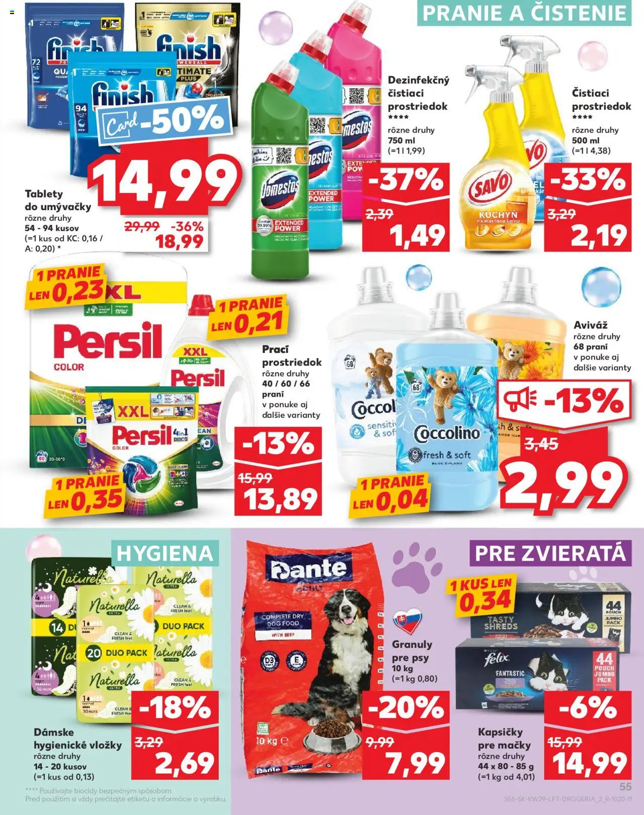 Nové Kaufland akcie – leták je platný od 17.07.2025 | Strana: 55 | Produkty: Felix, Savo, Čistiaci prostriedok, Domestos