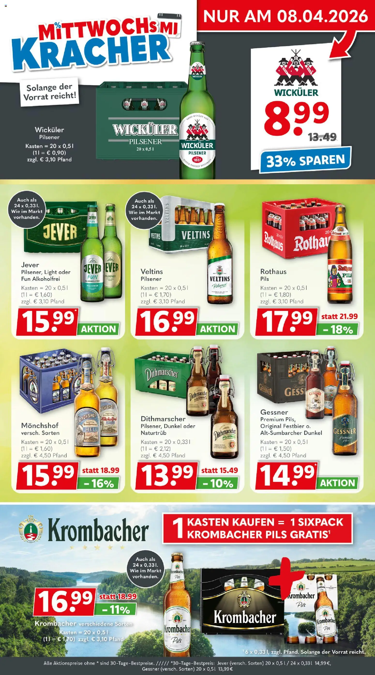 Getränkeland Prospekt 	 – gültig ab 30.03.2026 | Seite: 3 | Produkte: Monchshof, Pils, Jever, Veltins