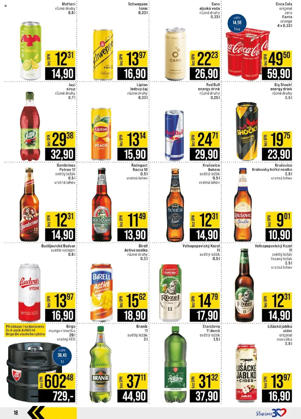 Jip leták od 28.05.2025 | Strana: 18 | Produkty: Mattoni, Radegast Rázna 10, Krušovice, Energy drink
