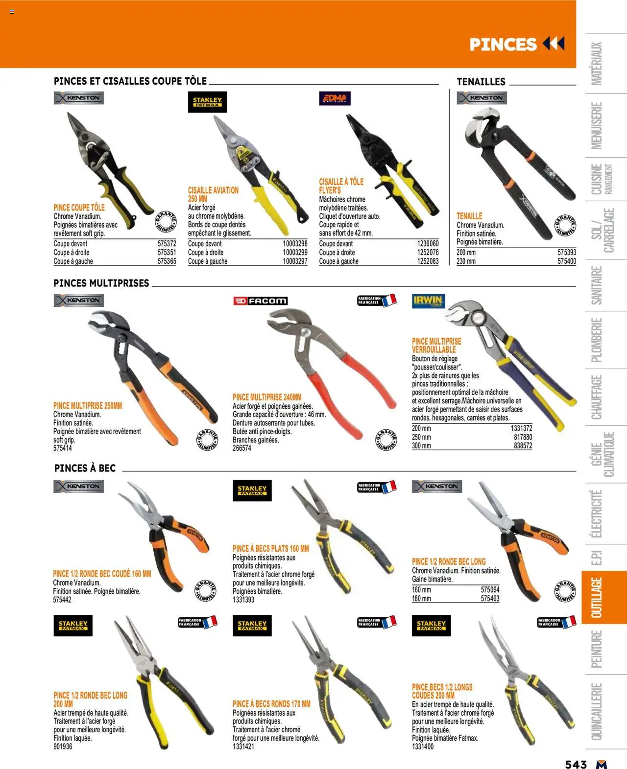  | Page: 543 | Produits: Pinces, Poignées