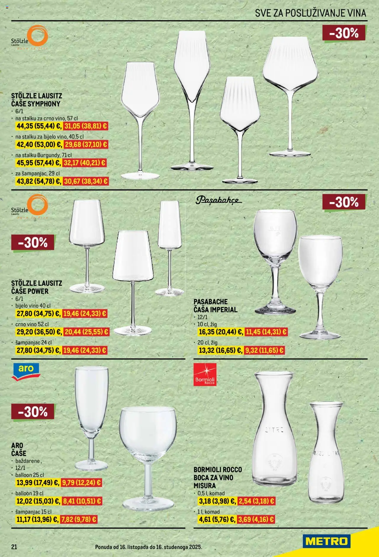 Metro katalog | vrijedi od 16.10.2025 | Stranica: 21 | Proizvodi: Bijelo vino, Vino, Crno vino, Čaše