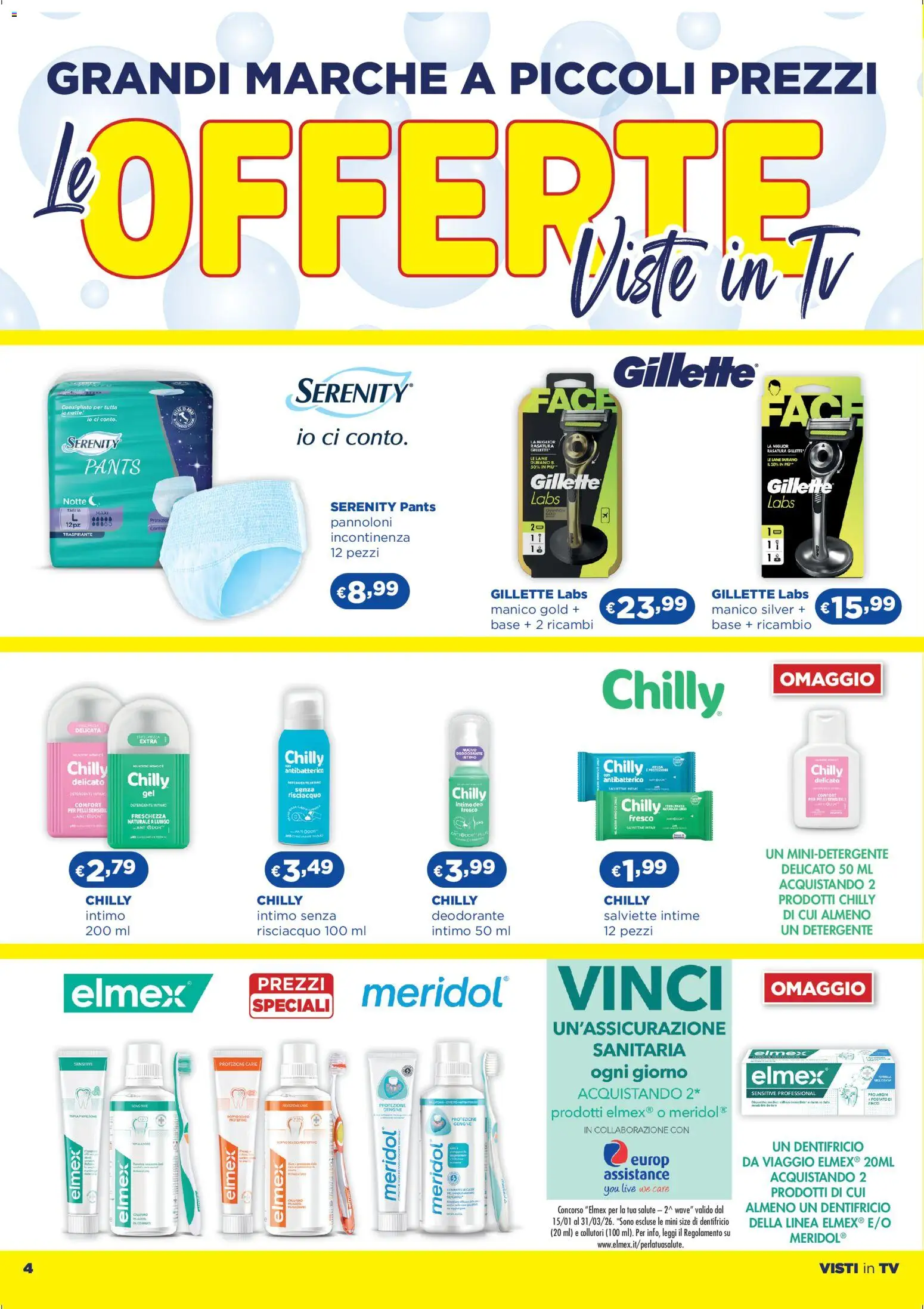 Volantino Acqua e Sapone del 26.02.2026 | Pagina: 4 | Prodotti: Deodorante, Detergente intimo, Detergente, TV