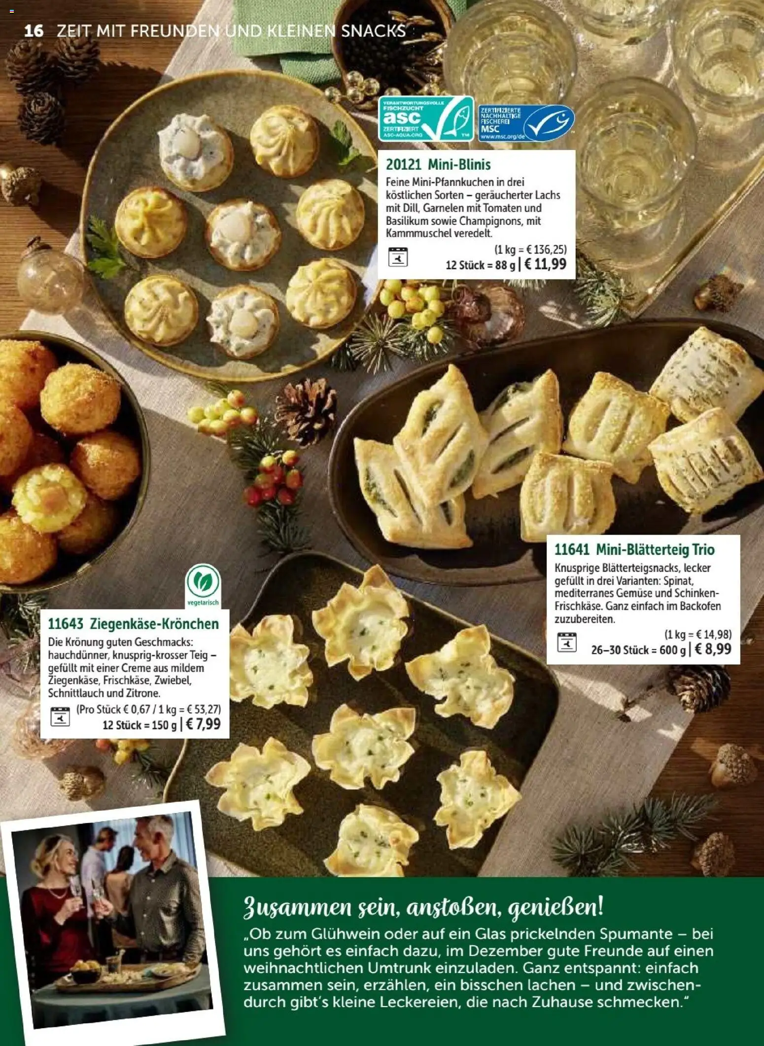 Bofrost Weihnachten 2025 – gültig ab 23.10.2025 | Seite: 16 | Produkte: Garnelen, Lachs, Gemüse, Backofen