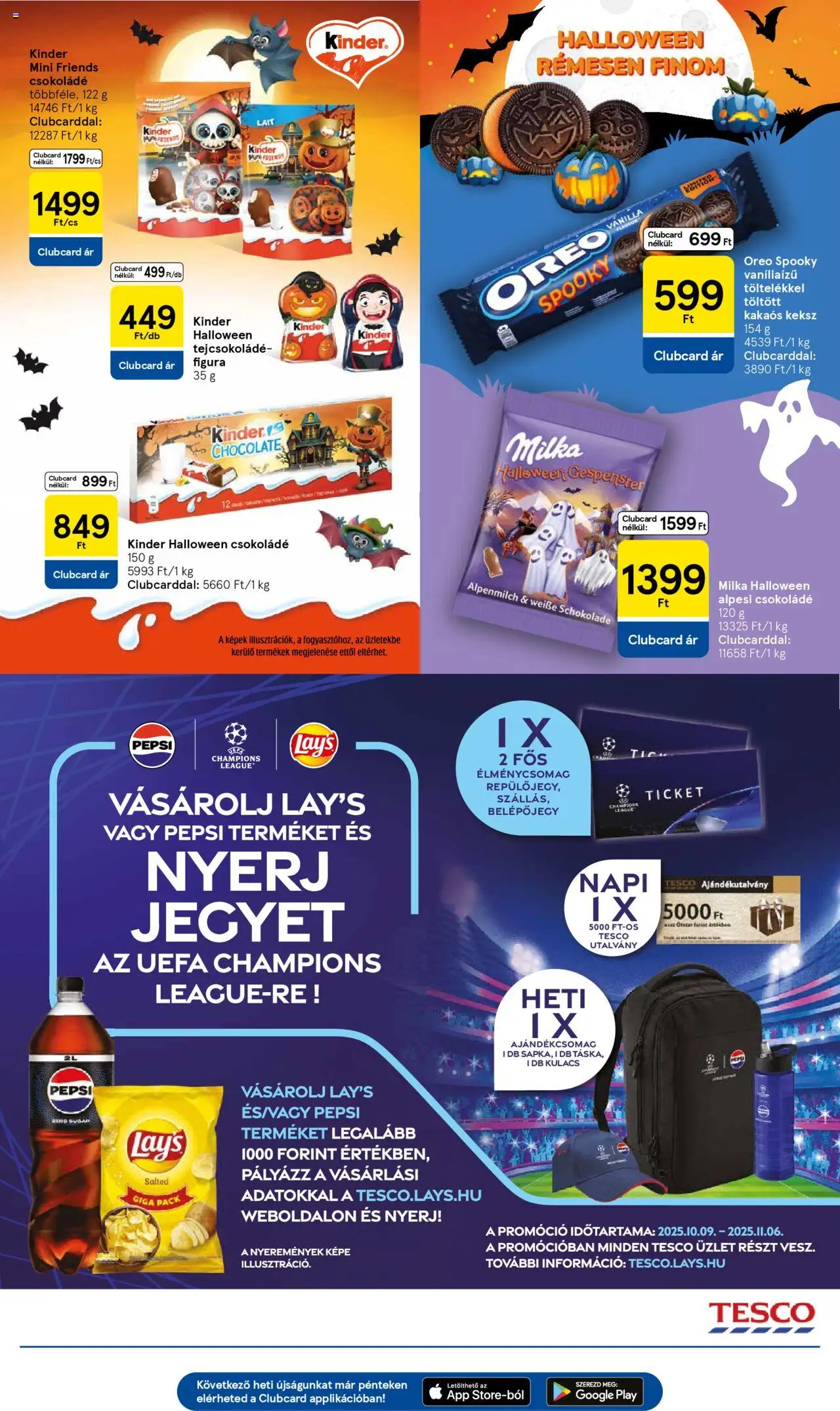 Tesco akciós ujság - amely érvényes a következő dátumtól: 21.10.2025 | Oldal: 23 | Termékek: Pepsi, Kulacs, Csokoládé, Keksz