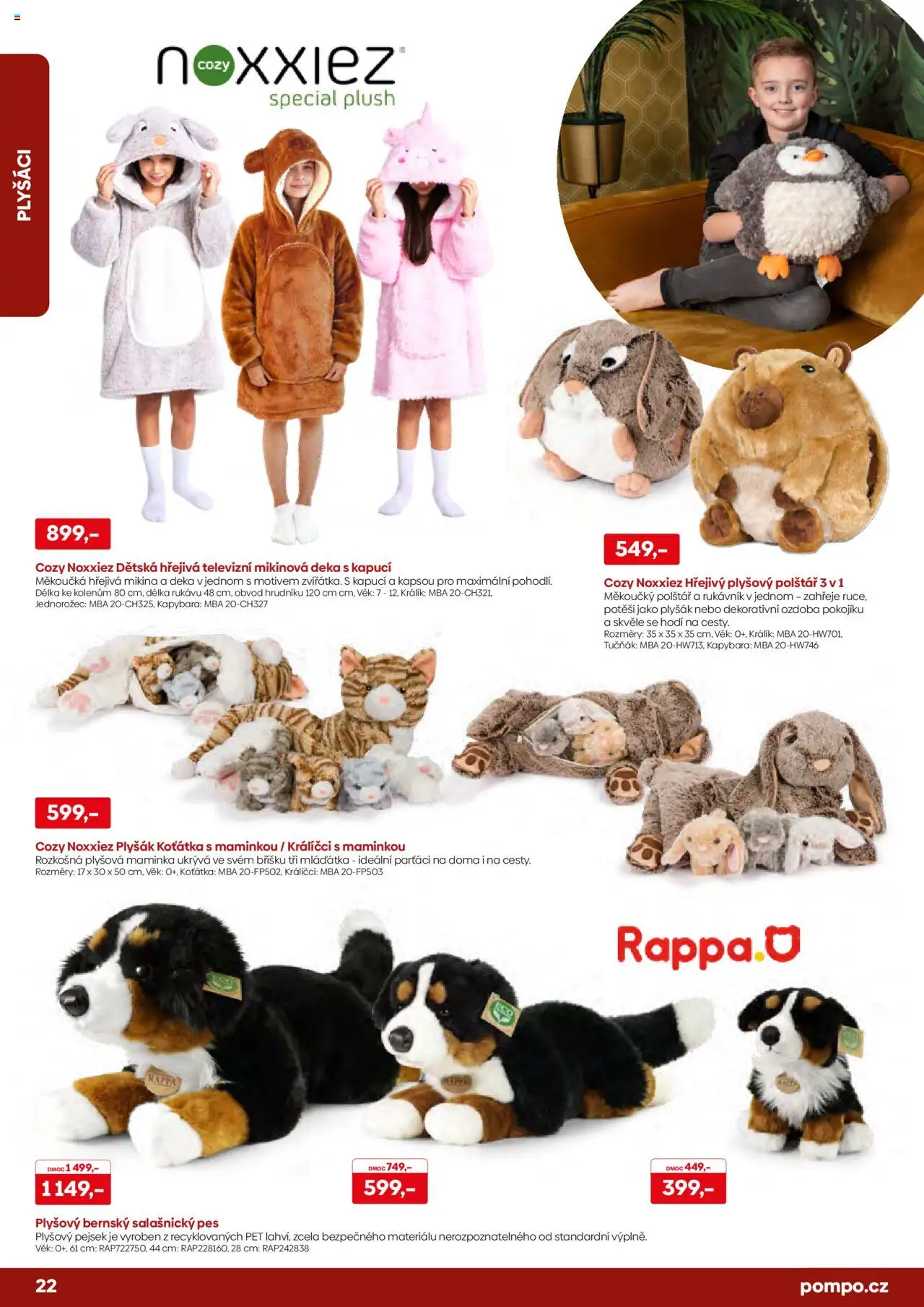 POMPO katalog Vánoce 2025 od 16.10.2025 | Strana: 22 | Produkty: Deka, Polštář, Pes, Plyšák
