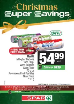 Spar specials catalogue – valid from 24.11.2025 | Page: 12 | Products: Data, TV, Switch, Fruit