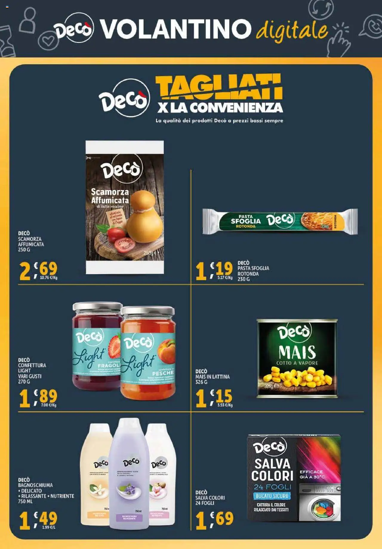 Volantino Decò del 23.09.2025 | Pagina: 34 | Prodotti: Bagnoschiuma, Pasta sfoglia, Pasta, Mais