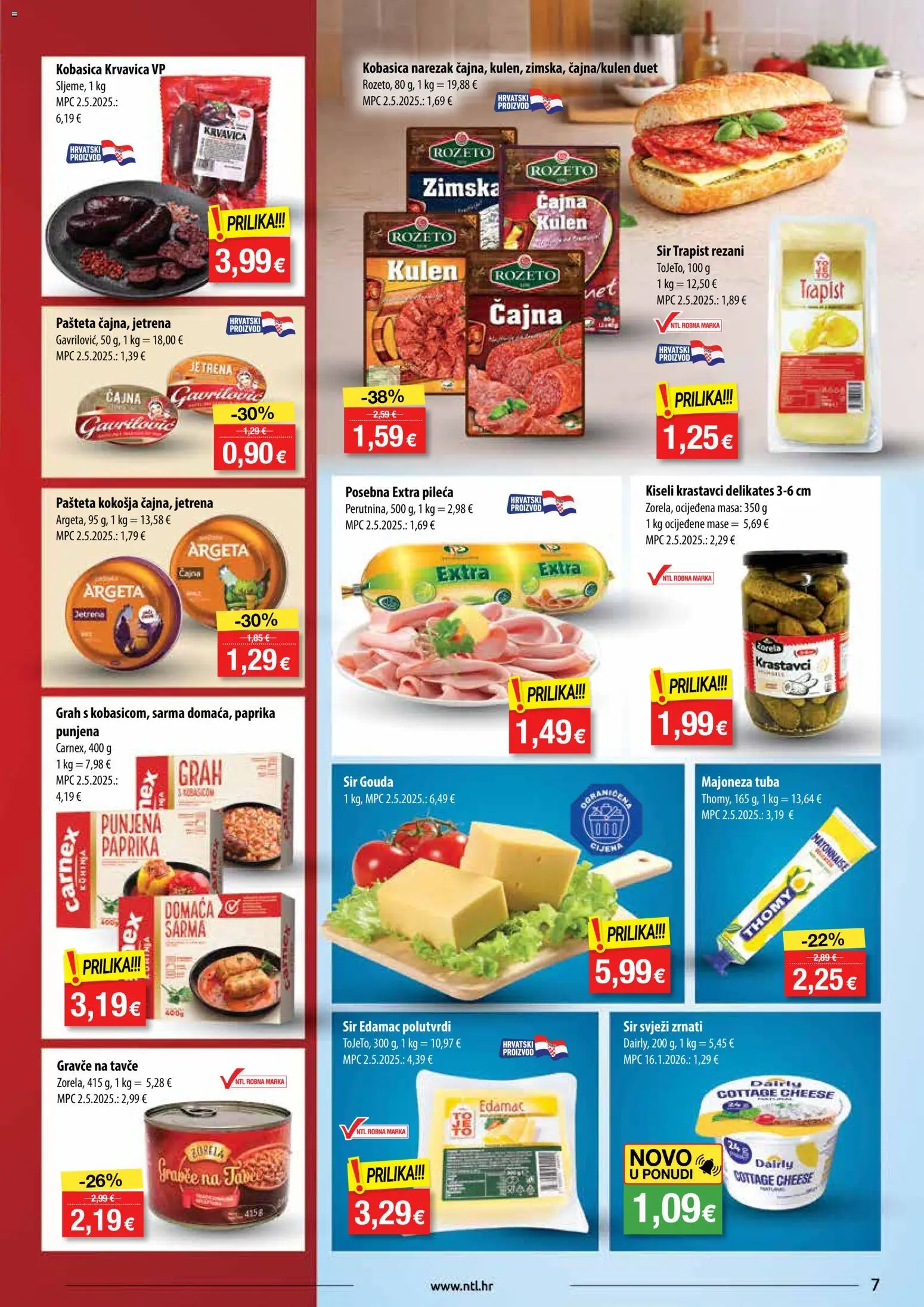 NTL katalog | vrijedi od 28.01.2026 | Stranica: 7 | Proizvodi: Narezak, Paprika, Majoneza, Gouda