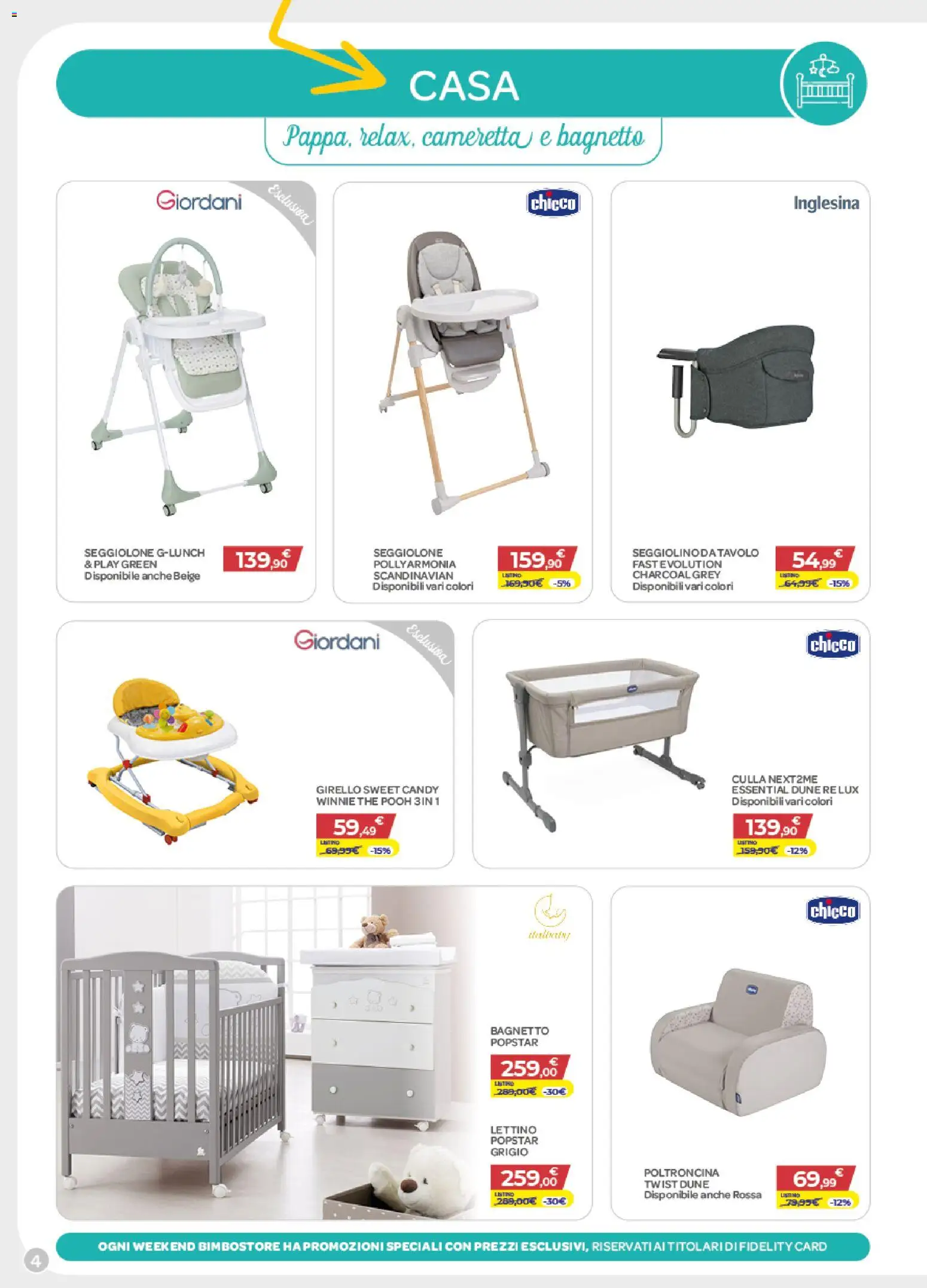 Volantino Bimbo store del 22.10.2025 | Pagina: 4 | Prodotti: The, Lettino, Culla, Girello