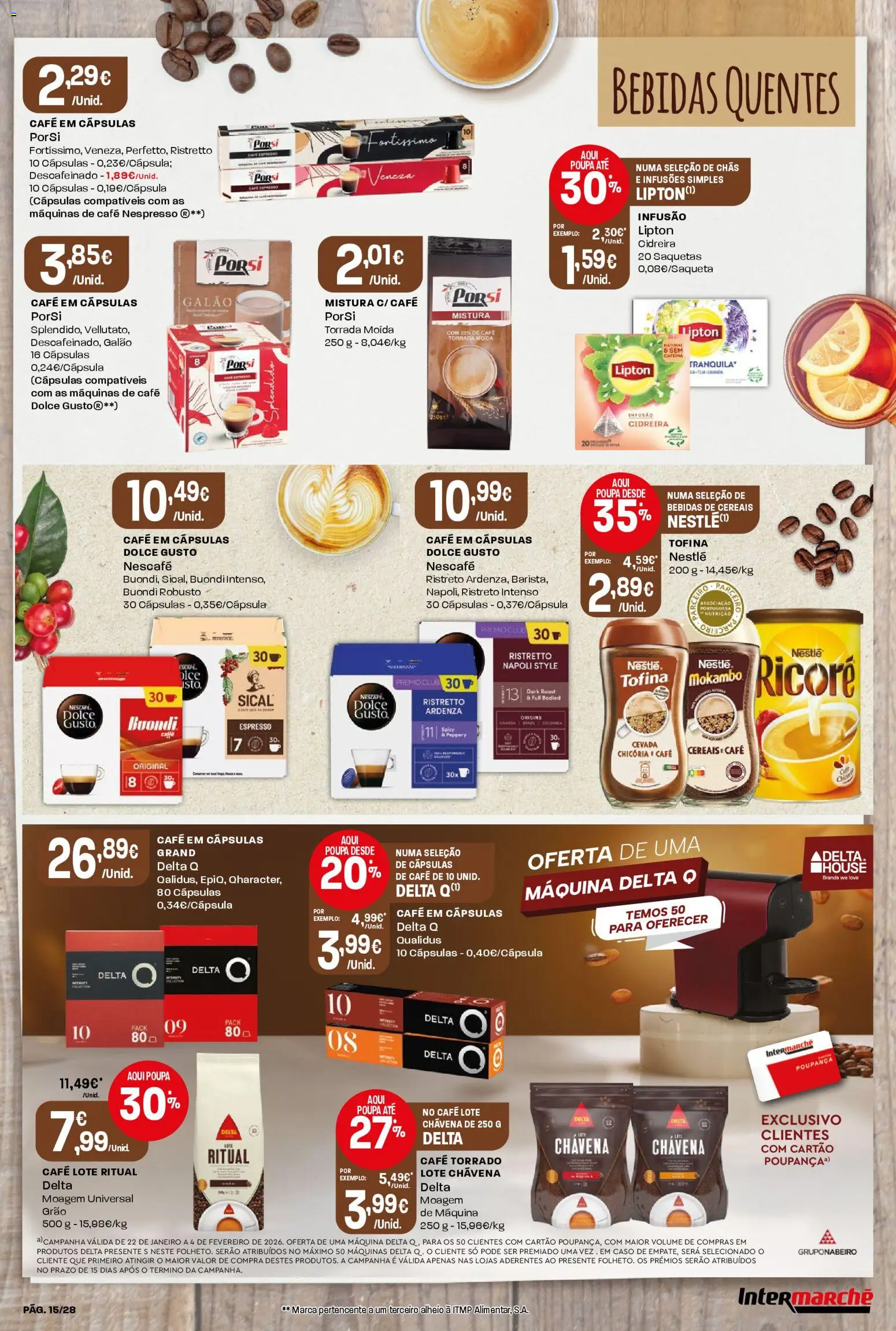 Intermarché Folheto Contact │ válido de 22.01.2026 | Página: 15 | Produtos: Capsulas dolce gusto, Chás, Dolce gusto, Cereais