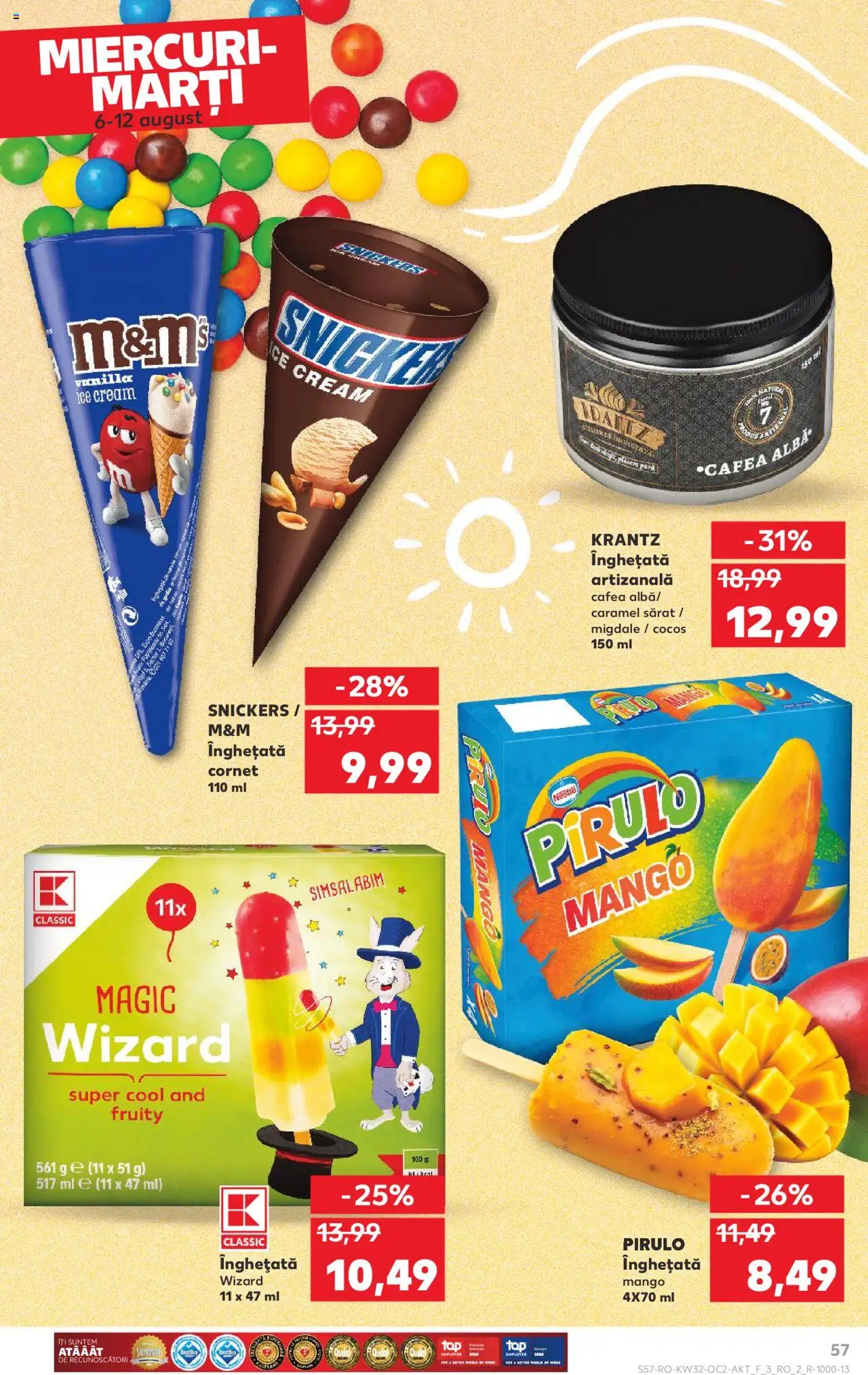 Catalog Kaufland - Tulcea – valabil de la 06.08.2025 | Pagină: 57 | Produse: Migdale, Cafea, Înghețată, Mango