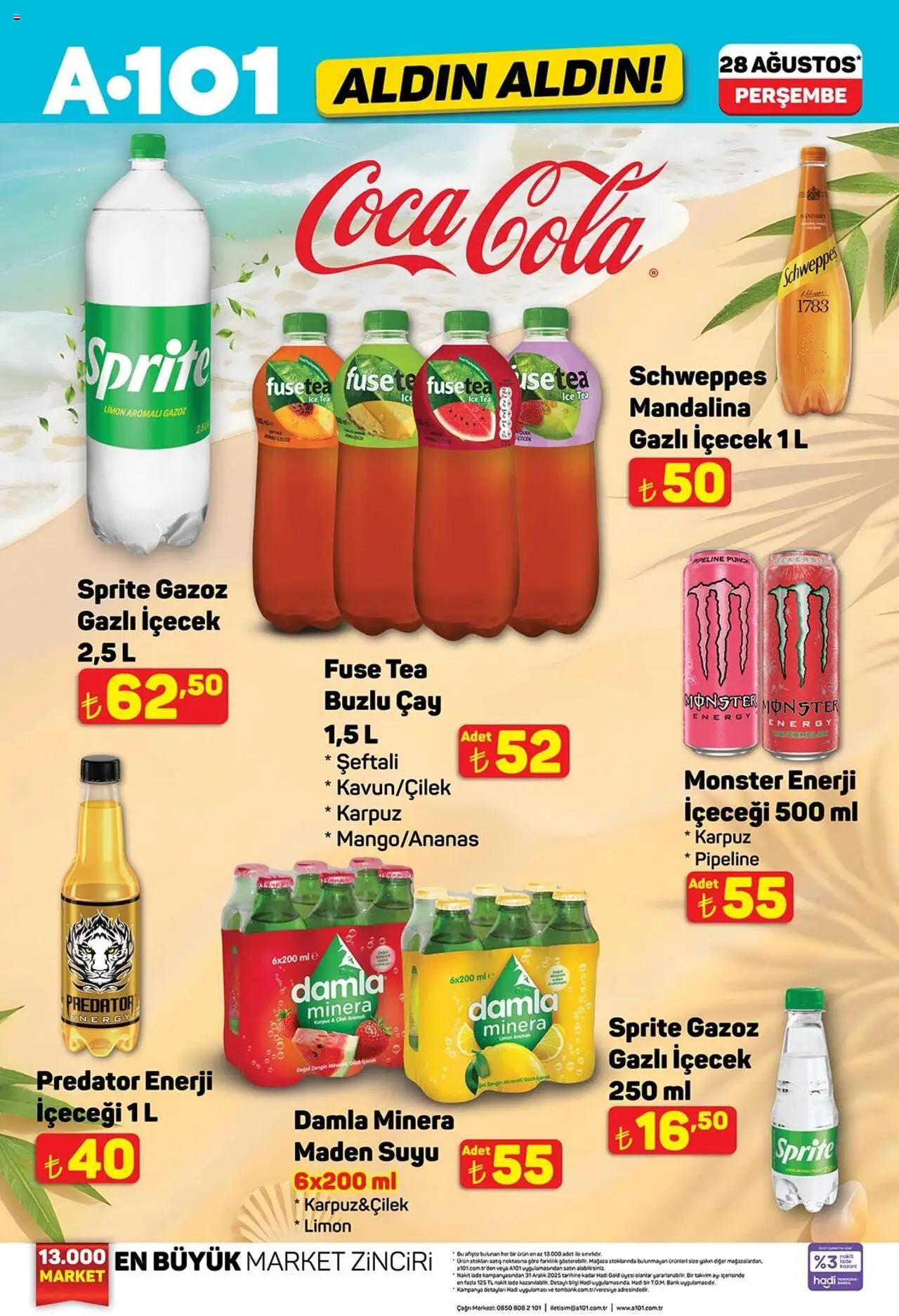 A101 Katalog Aldın Aldın - 28.08.2025 tarihinden itibaren geçerlidir | Sayfa: 3 | Ürünler: Şeftali, Karpuz, Maden suyu, Ice tea