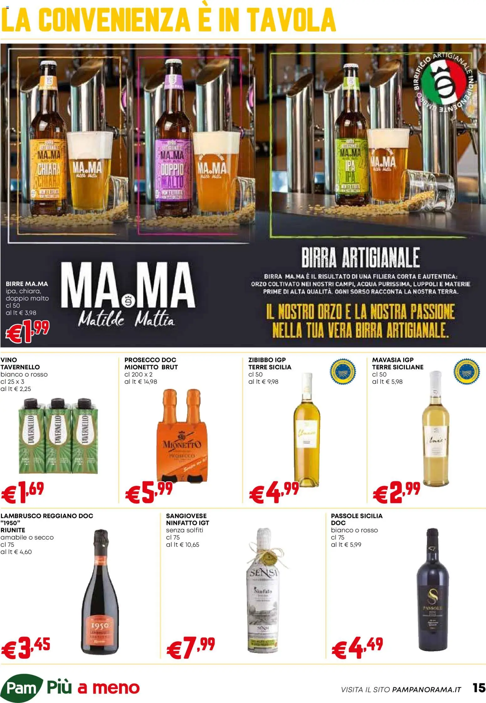 Volantino PAM del 04.12.2025 | Pagina: 15 | Prodotti: Birra, Prosecco, Acqua, Vino