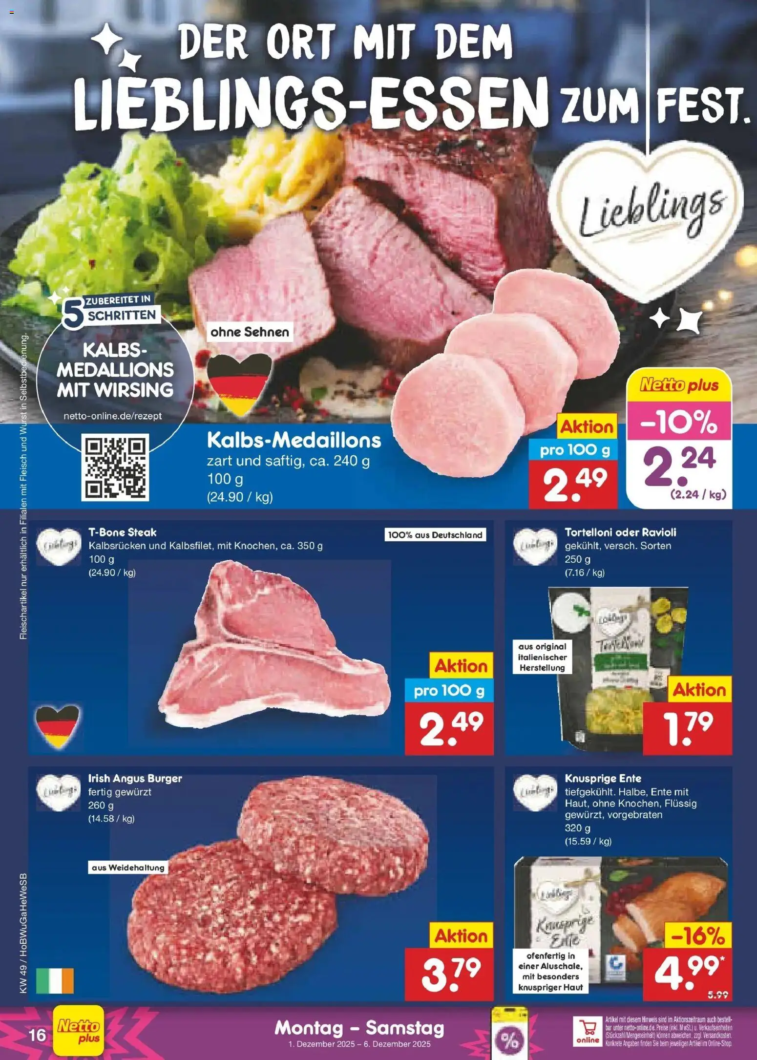 Netto Marken-Discount prospekt Hannover	 – gültig ab 30.11.2025 | Seite: 18 | Produkte: Burger, Wurst, Fleisch, Ente