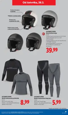 ULTIMATE SPEED Muške funkcionalne duge gaće, Komad. Brzo se suše i odvode vlagu. Seamless bez ometajućih bočnih šavova. Veličine: 44-62 (S-XXL)* - Pregled kataloga iz trgovine Lidl, vrijedi od 23.03.2026 | Stranica: 39 | Proizvodi: Kaciga