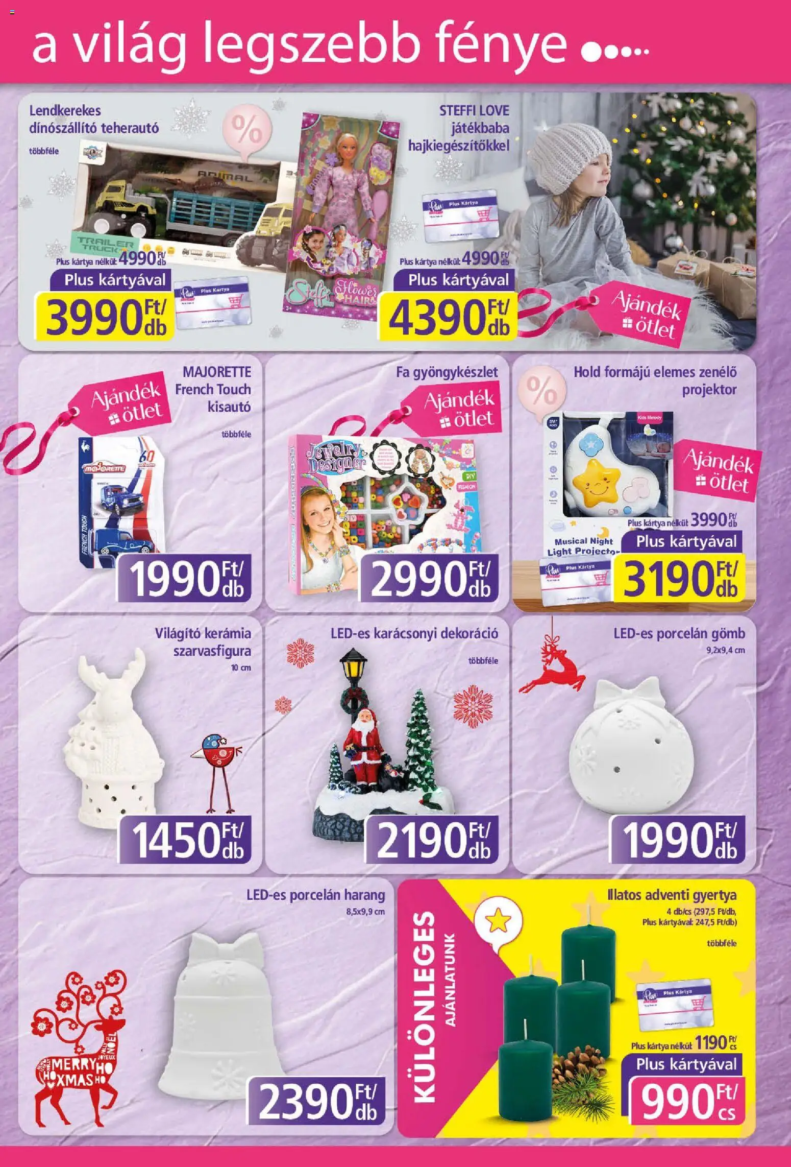 Plus Market akciós ujság - amely érvényes a következő dátumtól: 20.11.2025 | Oldal: 11 | Termékek: Projektor, Gyertya, Dekoráció