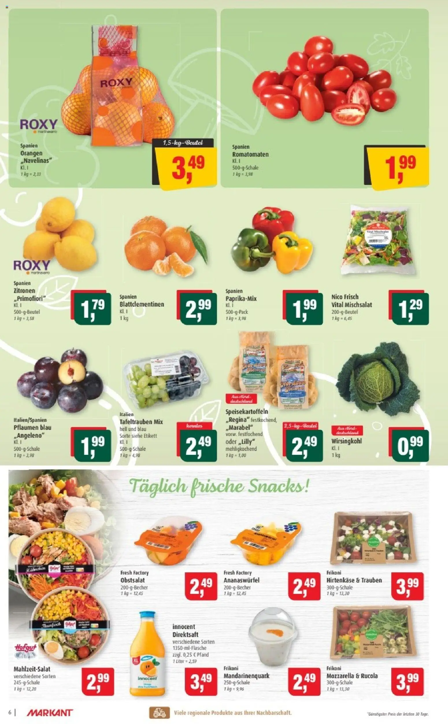 Markant Prospekt 	 – gültig ab 03.11.2025 | Seite: 6 | Produkte: Pflaumen, Thunfisch, Orangen, Zitronen