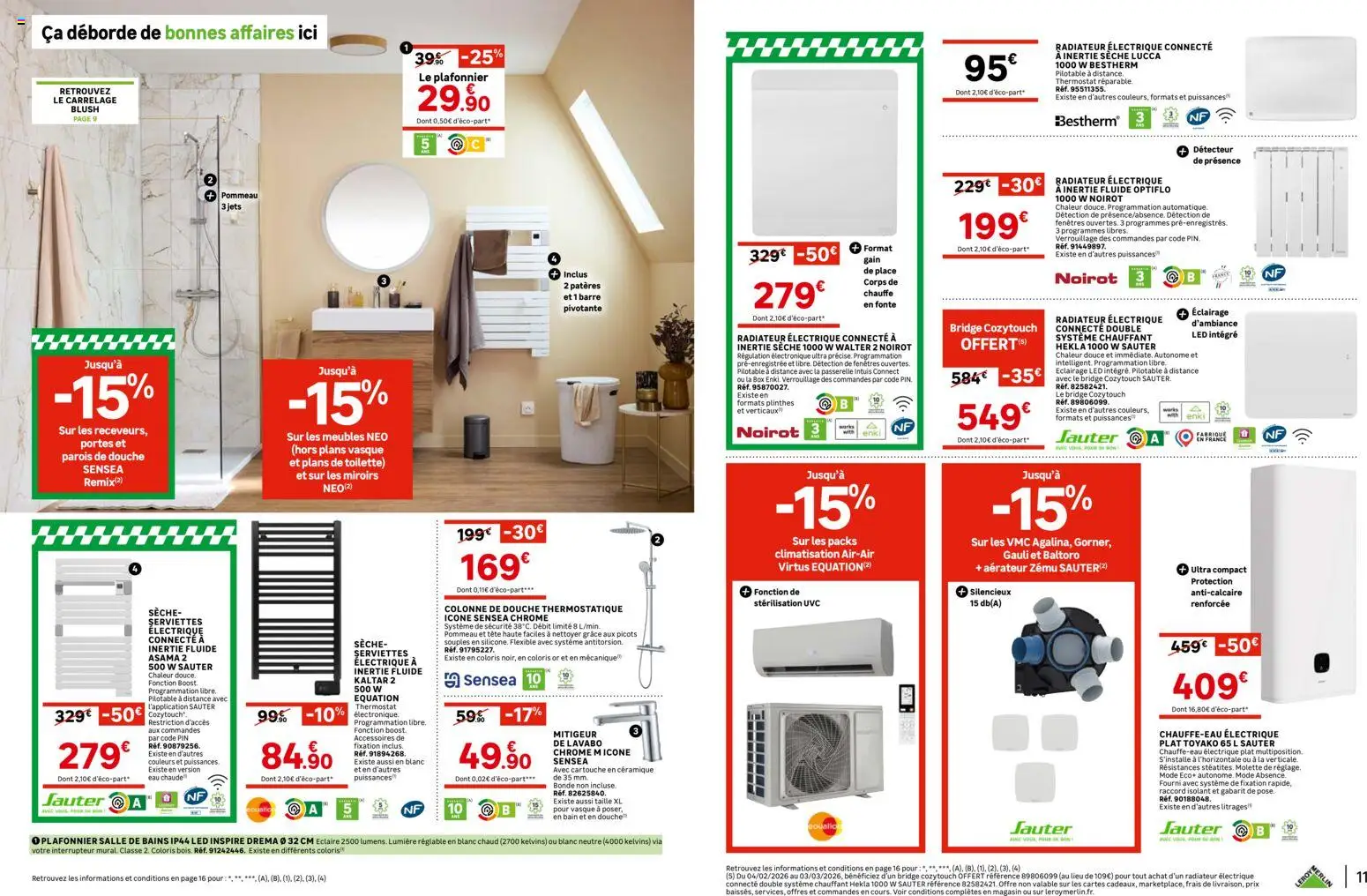 {H1} | Page: 6 | Produits: Plafonnier, Portes, Radiateur, Douche