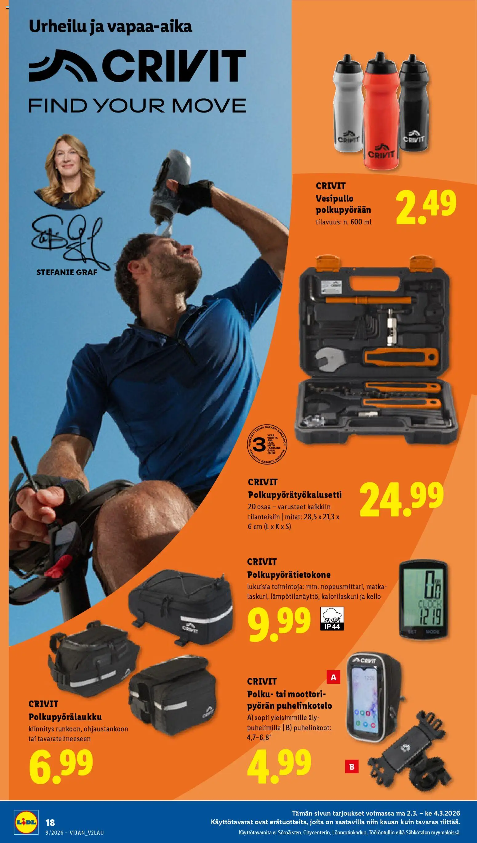 Lidl tarjoukset - Tampere – voimassa 26.02.2026 alkaen | Sivu: 24 | Tuotteet: Vesipullo, Kello