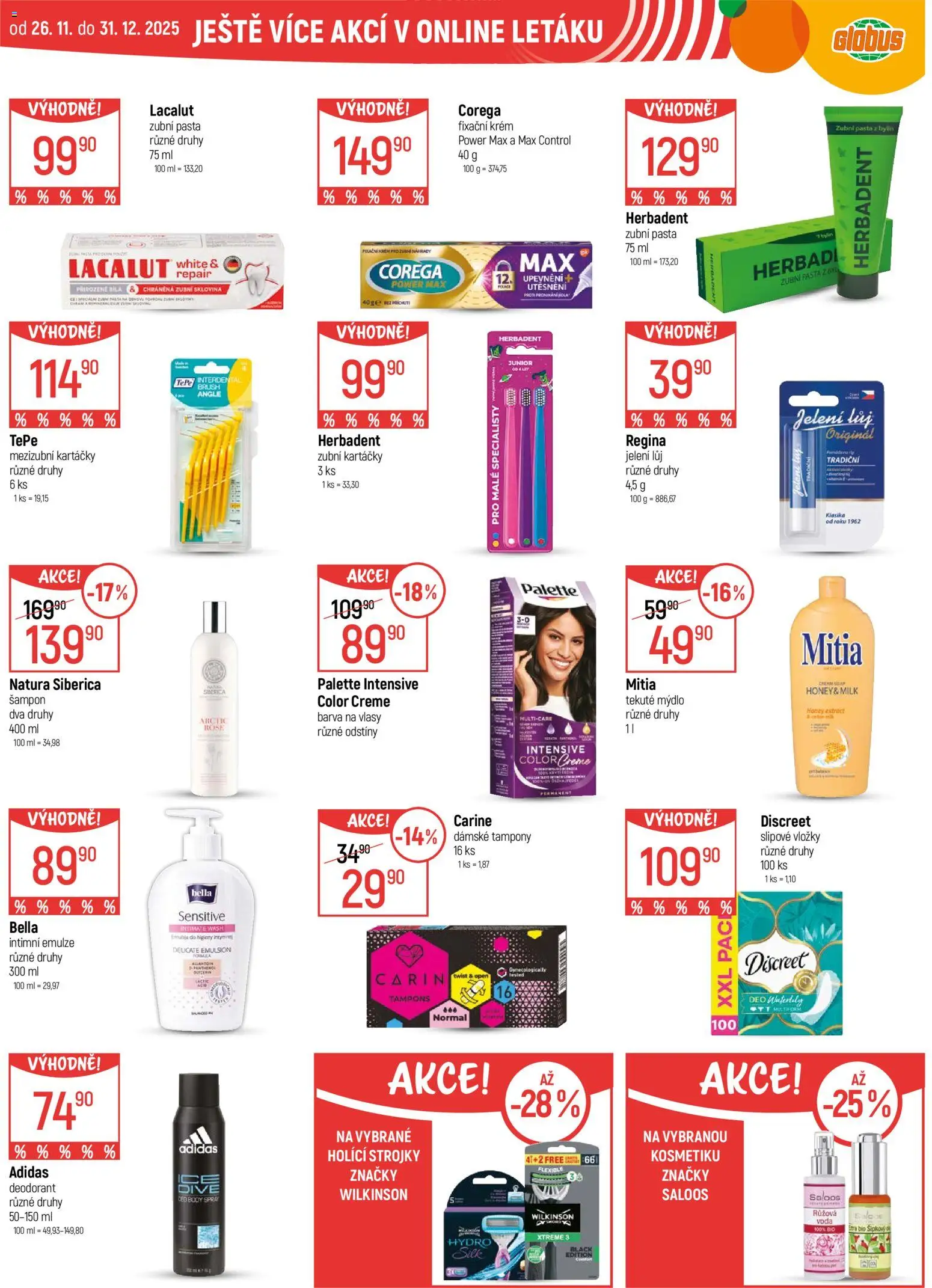 Globus leták - České Budějovice od 27.12.2025 | Strana: 29 | Produkty: Deodorant, Zubní pasta, Krém, Barva na vlasy