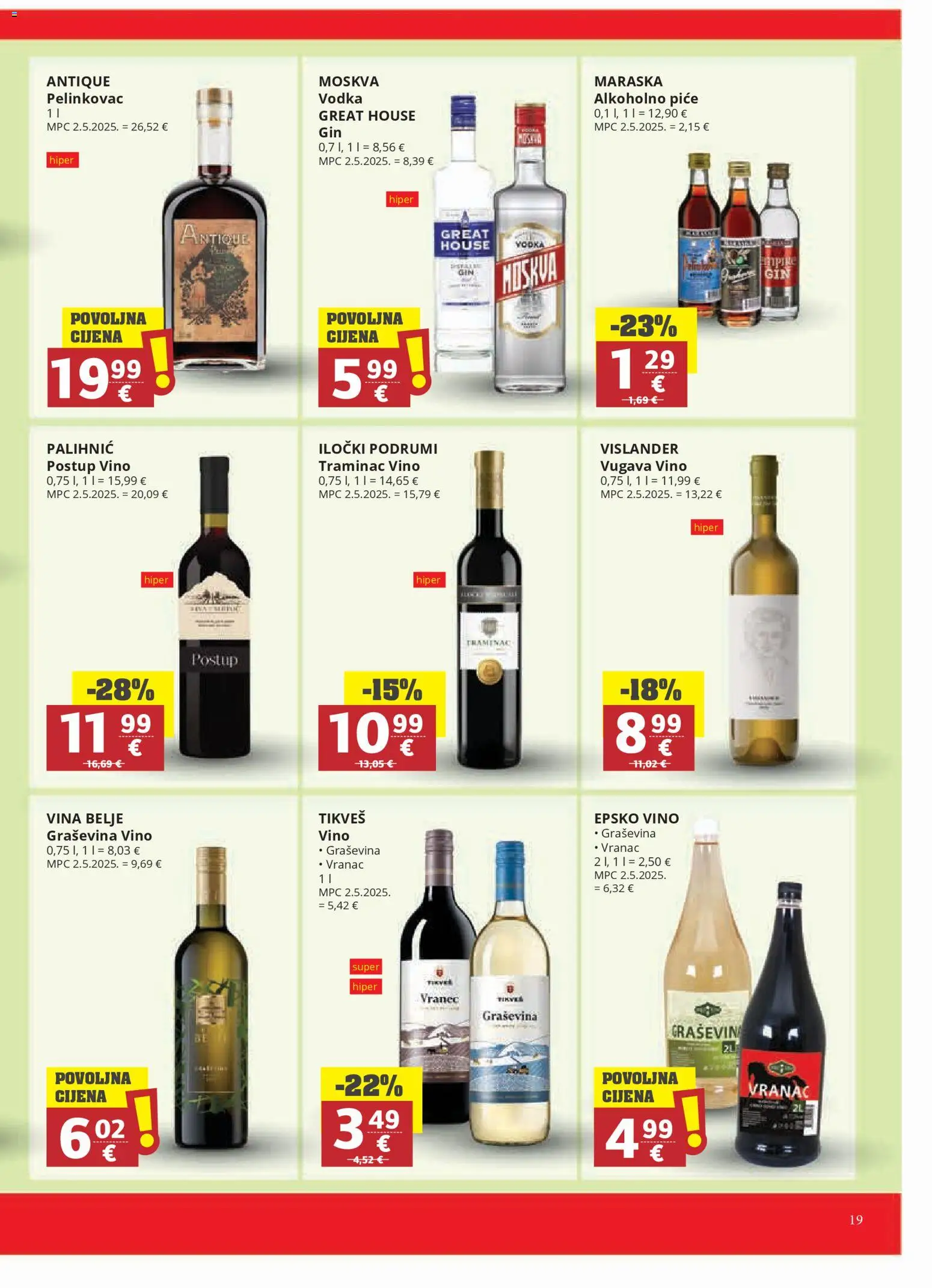 Ribola katalog | vrijedi od 04.03.2026 | Stranica: 19 | Proizvodi: Pelinkovac, Vino, Vodka