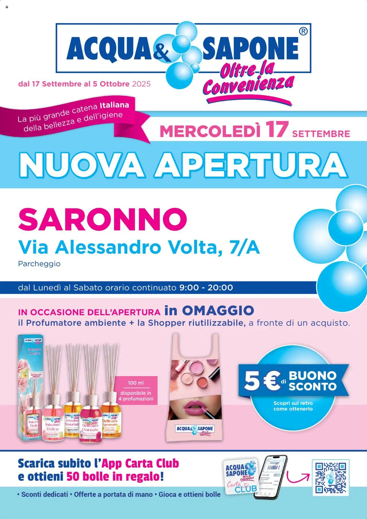 Volantino Acqua e Sapone del 17.09.2025 | Pagina: 1 | Prodotti: Sapone, Acqua